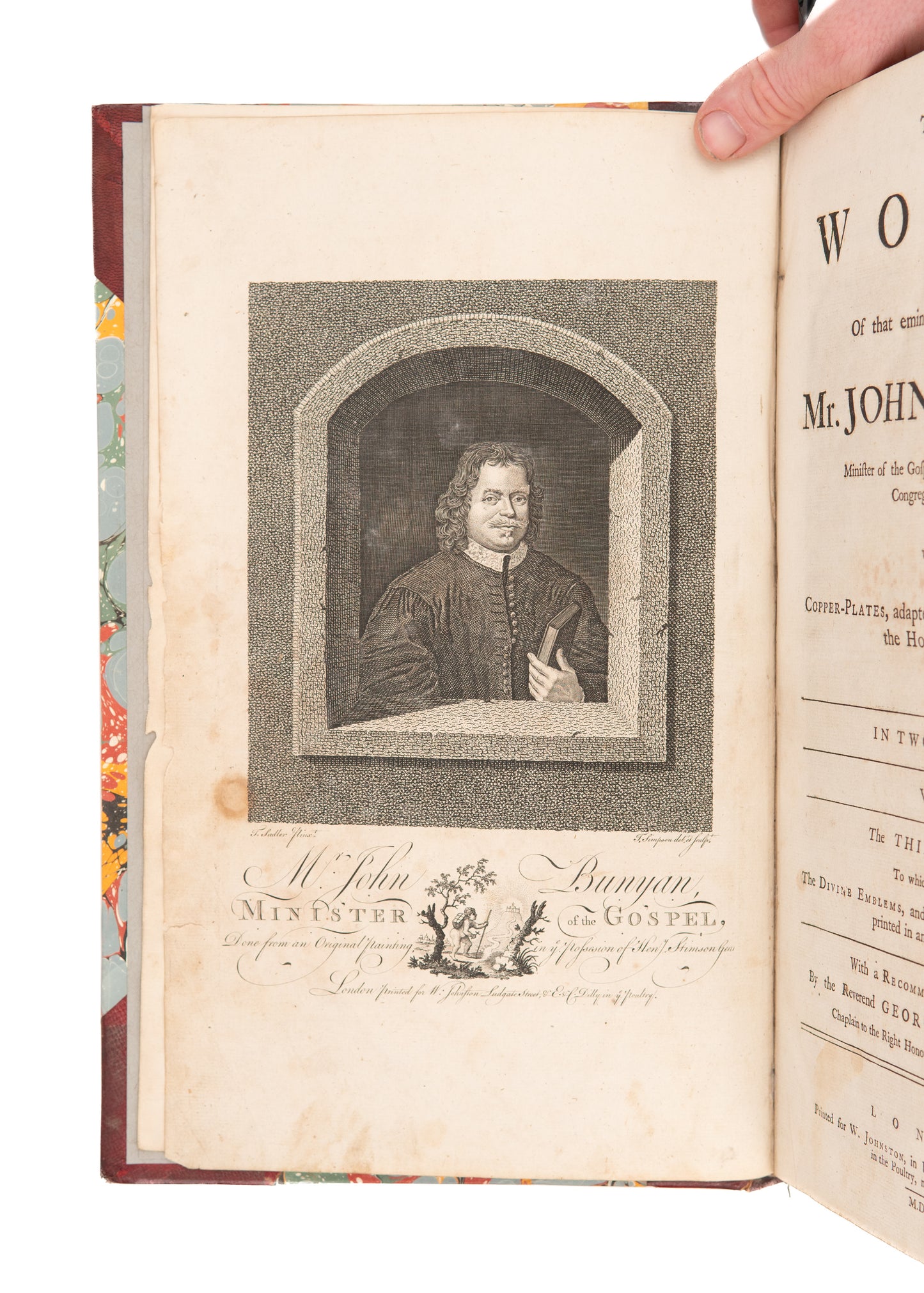 1767 GEORGE WHITEFIELD - JOHN BUNYAN. The Works of John Bunyan. 15 Inch Tall Folios!