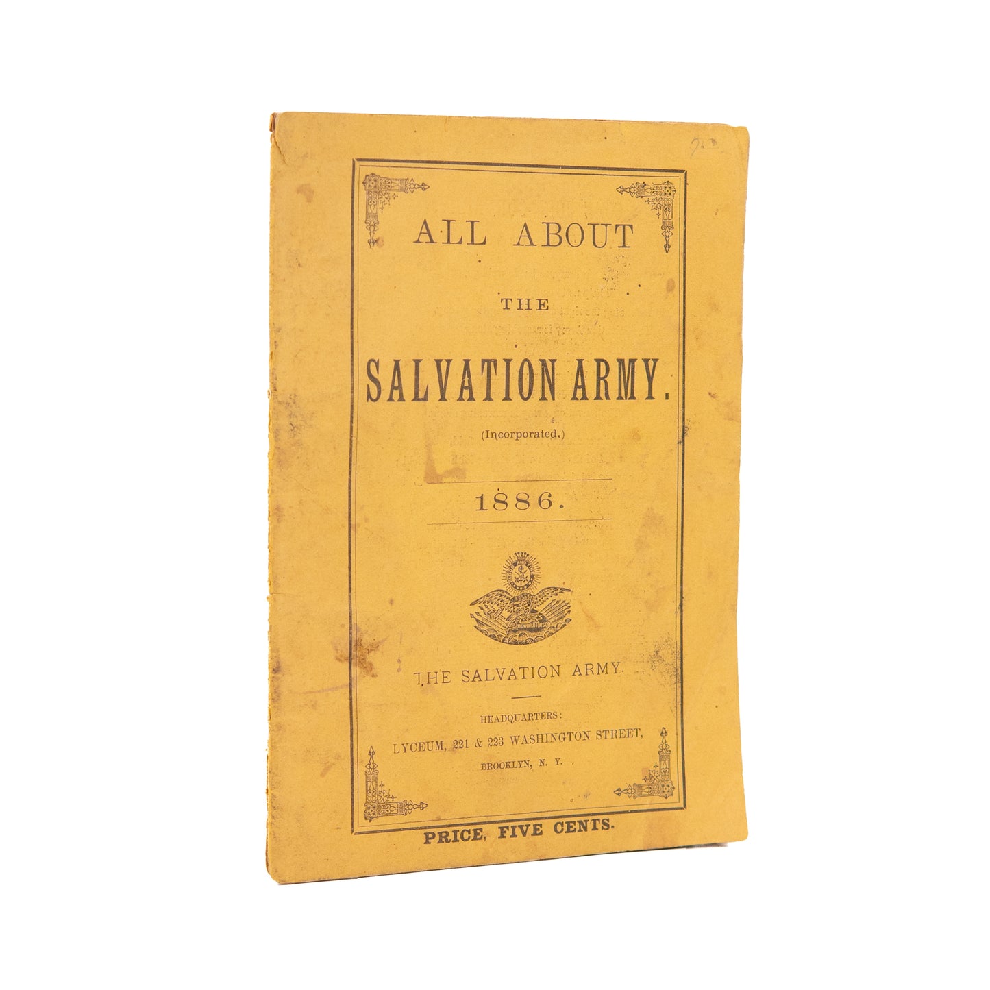 1886 SALVATION ARMY. All About the Salvation Army. Early American S.A. Imprint