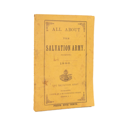 1886 SALVATION ARMY. All About the Salvation Army. Early American S.A. Imprint