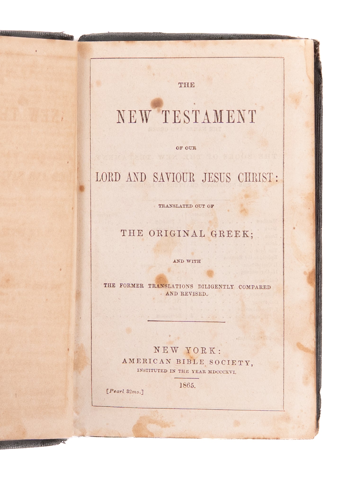 1865 CIVIL WAR. Bible belonging to Mustering Soldier, Jacob D. Witters of Pennsylvania