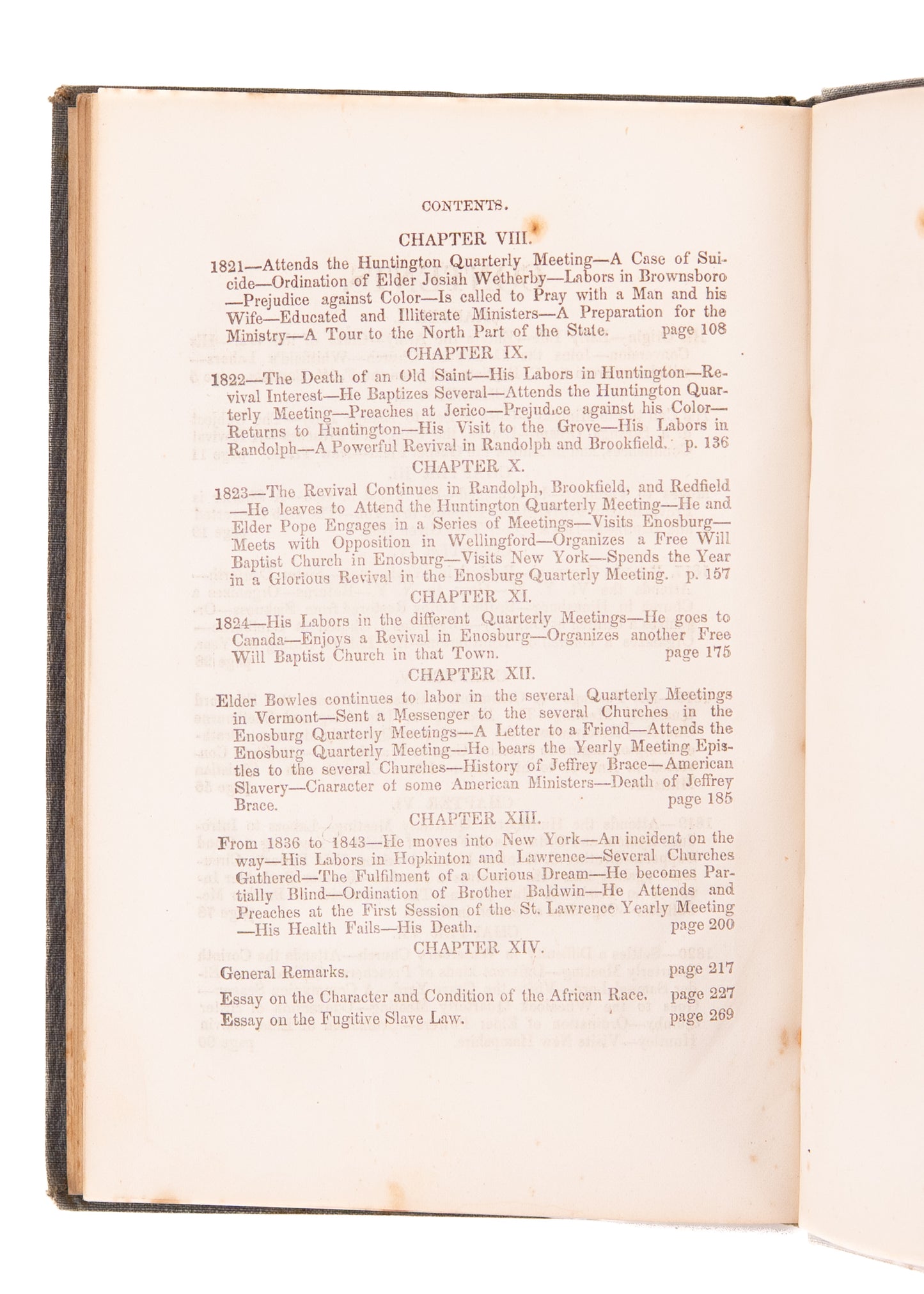 1852 BLACK BAPTIST ON FUGITIVE SLAVES. Life, Labors, and Travels of Elder Charles Bowles