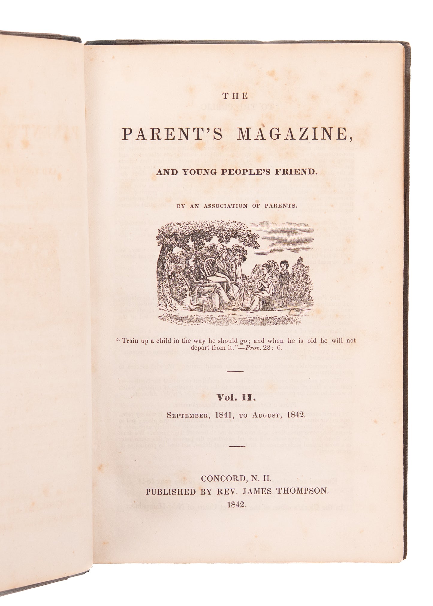 1842 PARENT'S MAGAZINE. Vegetarianism, Household Management, Emancipated Slave Schools, &c.