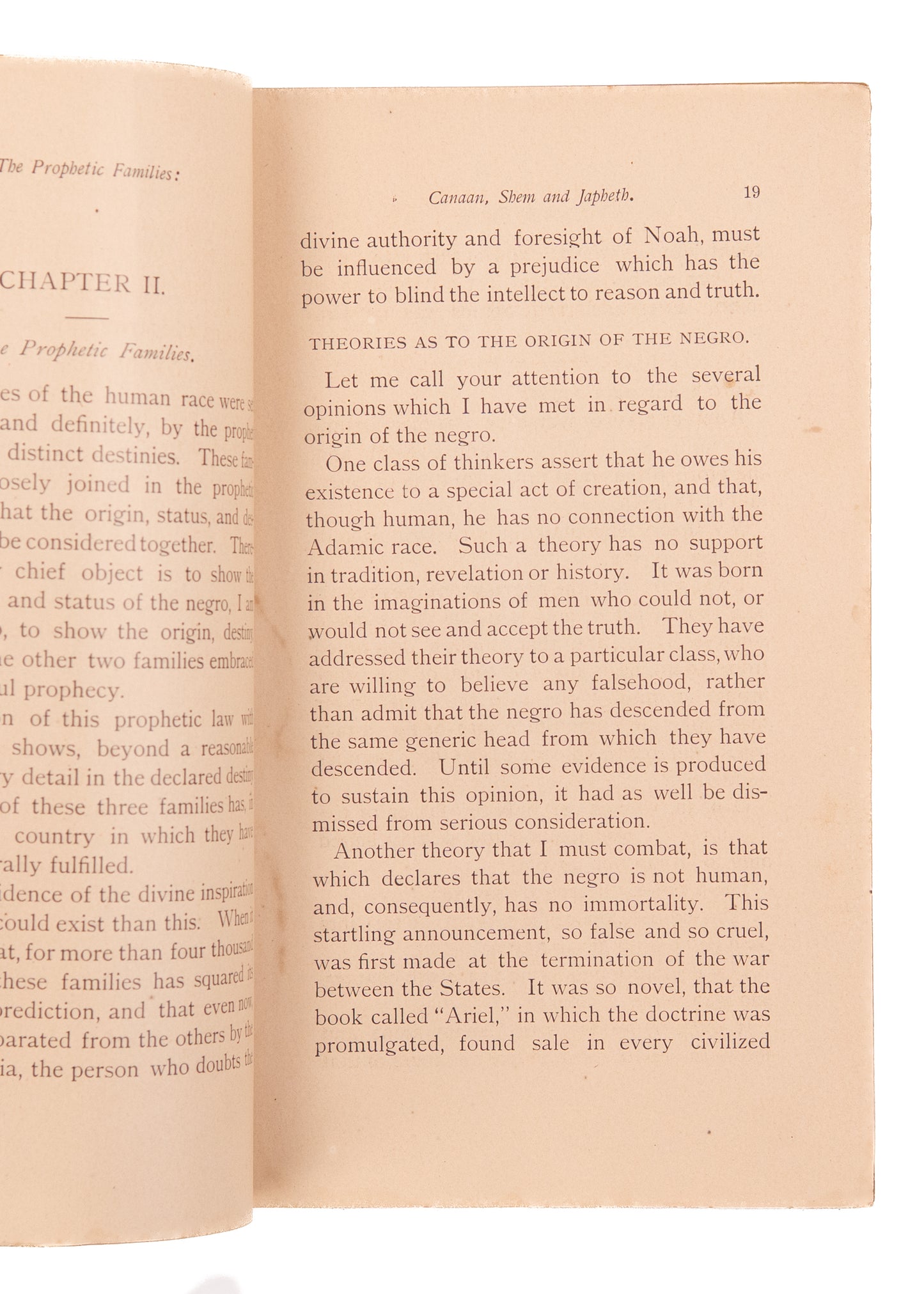 1895 J. TROUP TAYLOR. The Prophetic Families; or, The Negro: His Origin, Destiny and Status