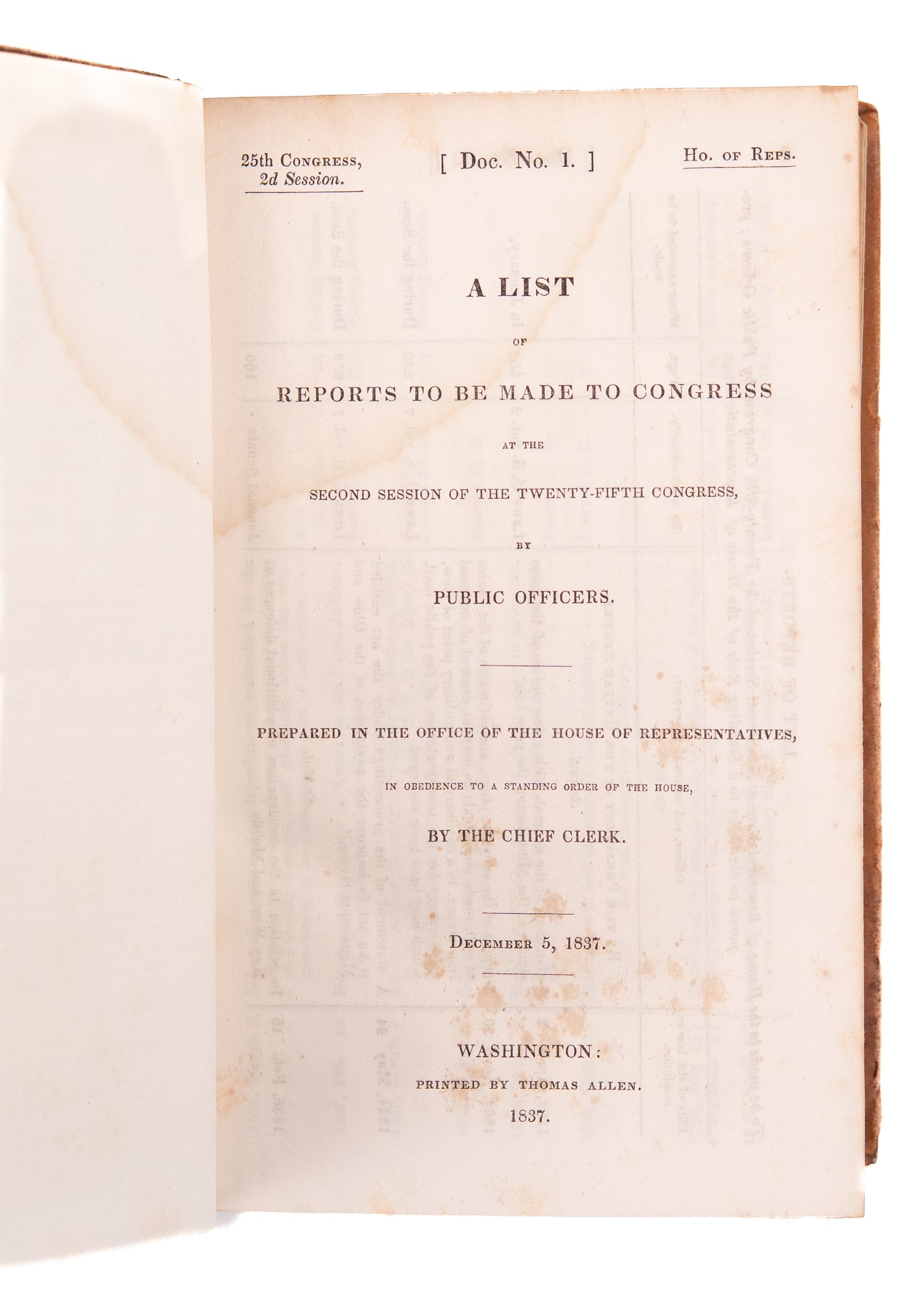 1837 ROBERT MILLS - AMERICAN ARCHITECT. Plans for Marine Hospitals No. 1 & 2. Scarce.
