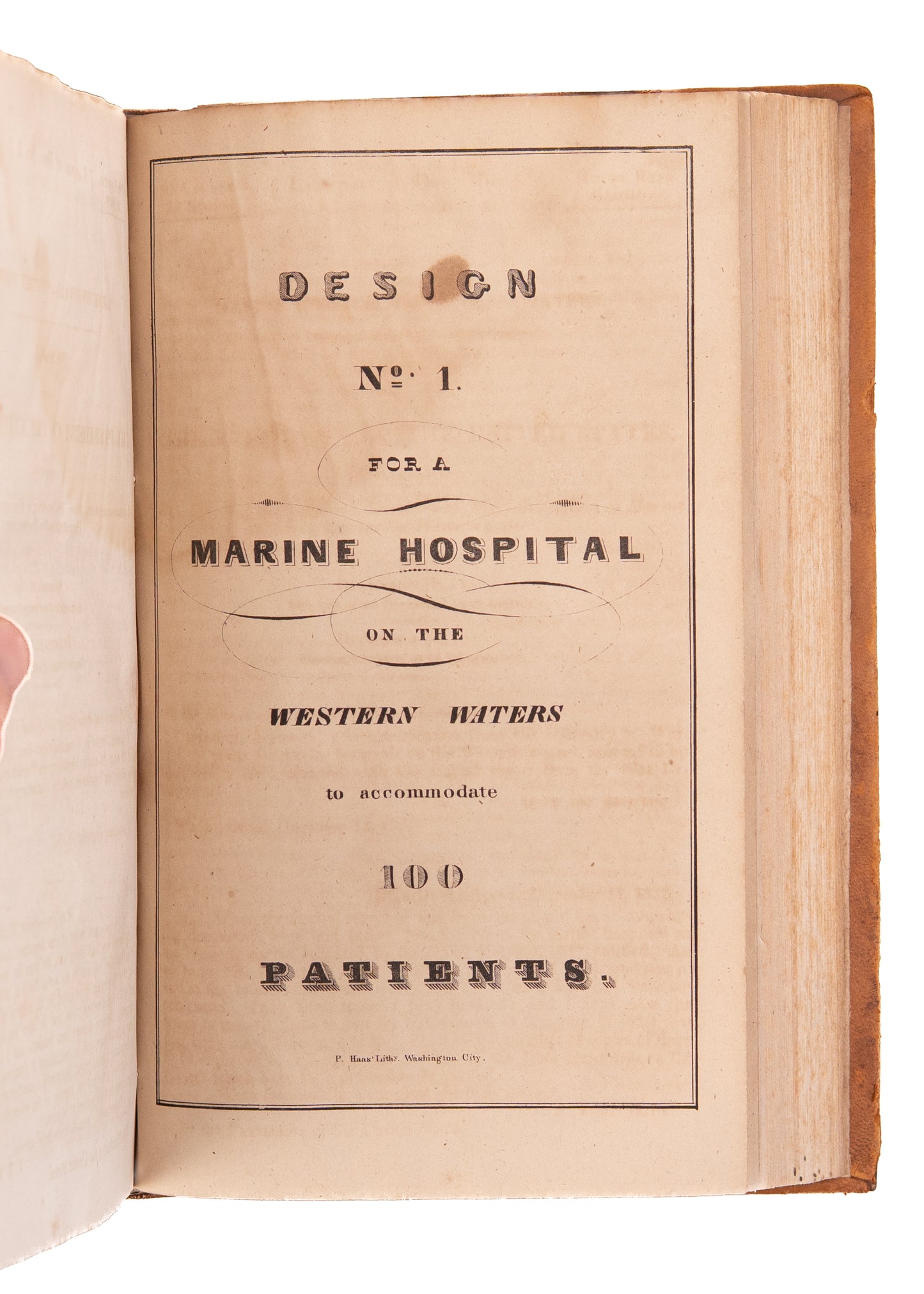 1837 ROBERT MILLS - AMERICAN ARCHITECT. Plans for Marine Hospitals No. 1 & 2. Scarce.