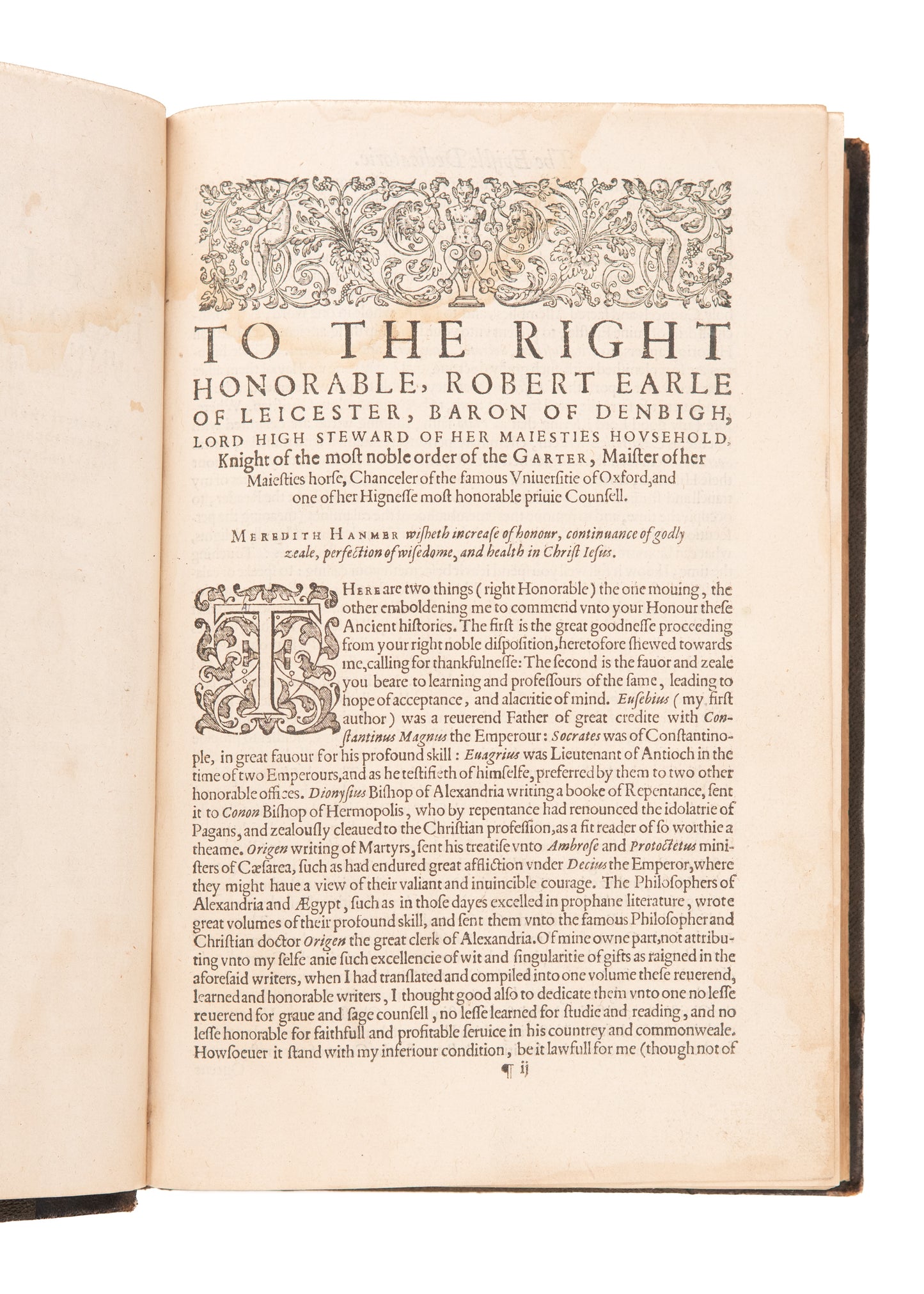 1607 EUSEBIUS, SOCRATES, &c. The Ancient Ecclesiastical Histories of the First Six Centuries. Nice!