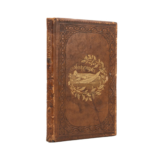 1860 CIVIL WAR & IWAKURA MISSION. Autograph & Photo Album of the "Normal School Company" of the Civil War.