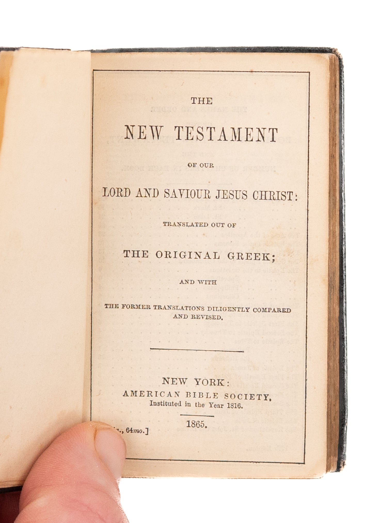 1865 CIVIL WAR - NEW TESTAMENT. American Bible Society Soldier Pocket-Sized Edition.