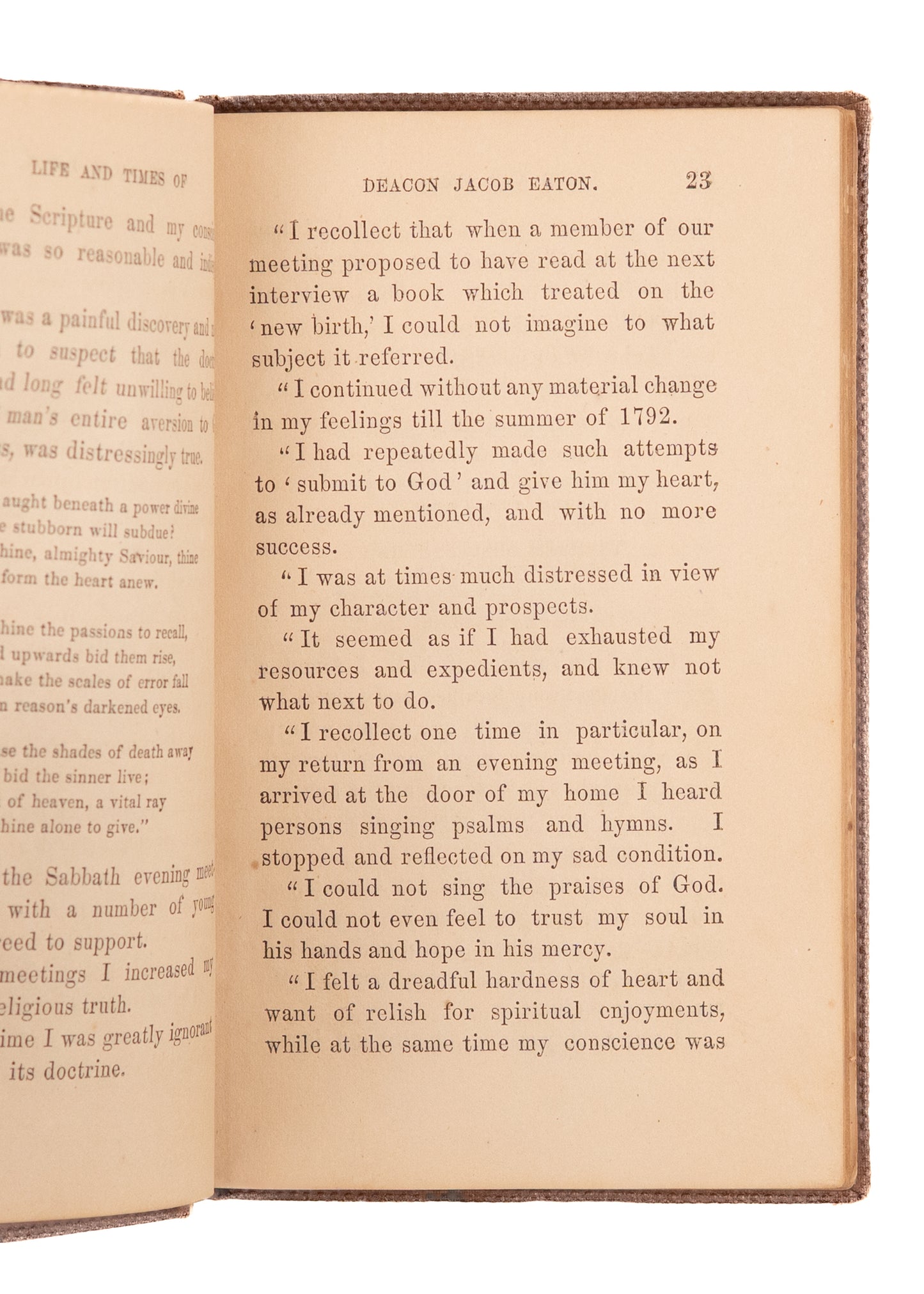 1859 BAPTIST REVIVAL & SLAVERY. Life and Times of Deacon Jacob Eaton [1771-1859].