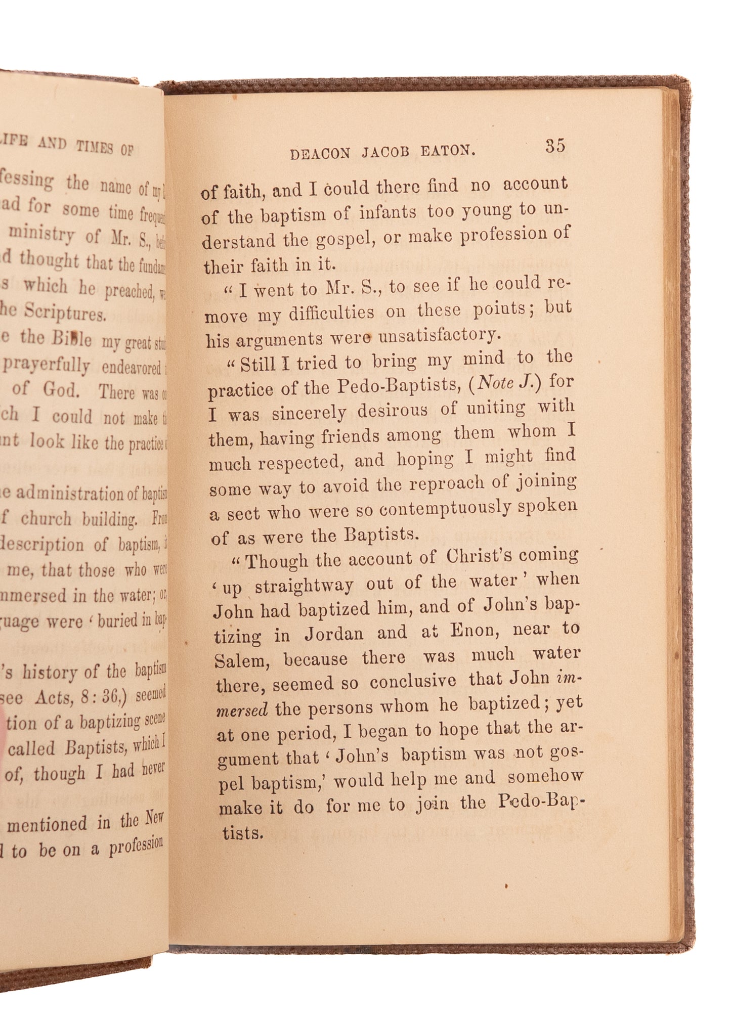 1859 BAPTIST REVIVAL & SLAVERY. Life and Times of Deacon Jacob Eaton [1771-1859].