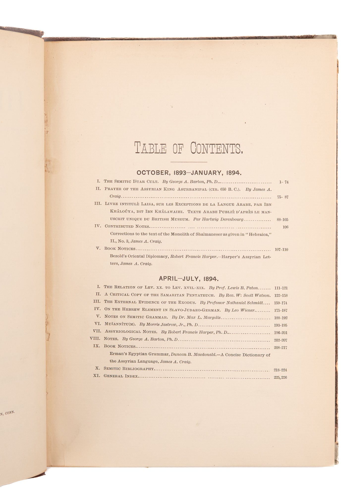 1889-1893 HEBRAICA. First Academic Journal Dedicated to Hebrew & Semitic Studies in America.