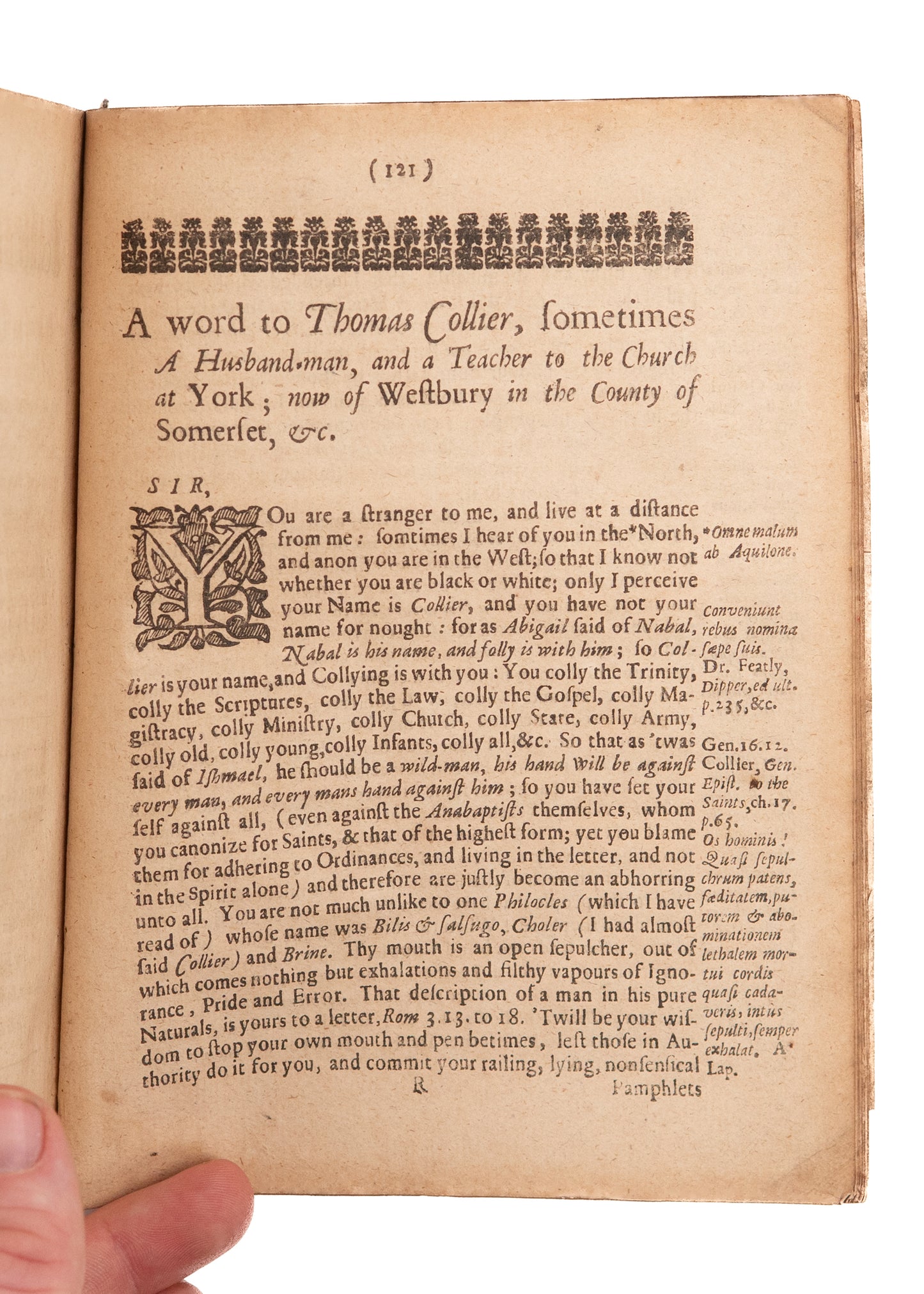 1652 THOMAS HALL. Covenantal Baptism Guarded Against the Baptists & Anabaptists. Rare Puritan.