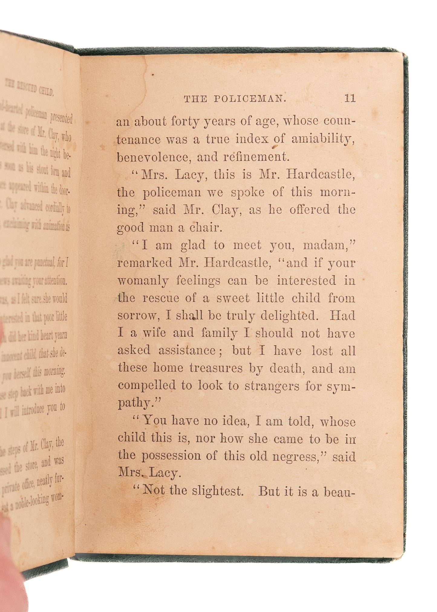 1868 MRS. J. W. SCHENCK. The Rescued Child. Negress Finds White Child and is Accused of Kidnapping by Police.