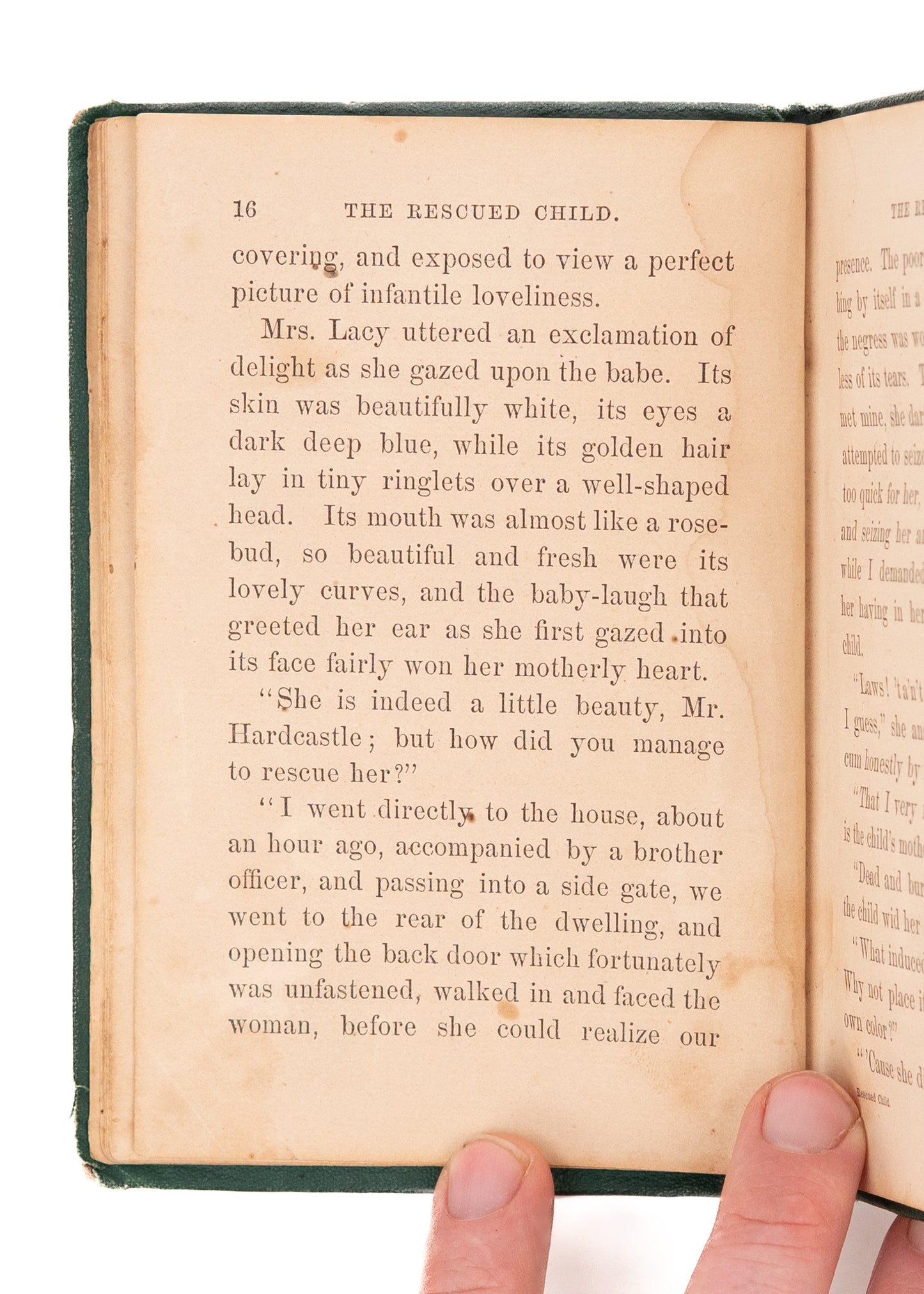 1868 MRS. J. W. SCHENCK. The Rescued Child. Negress Finds White Child and is Accused of Kidnapping by Police.