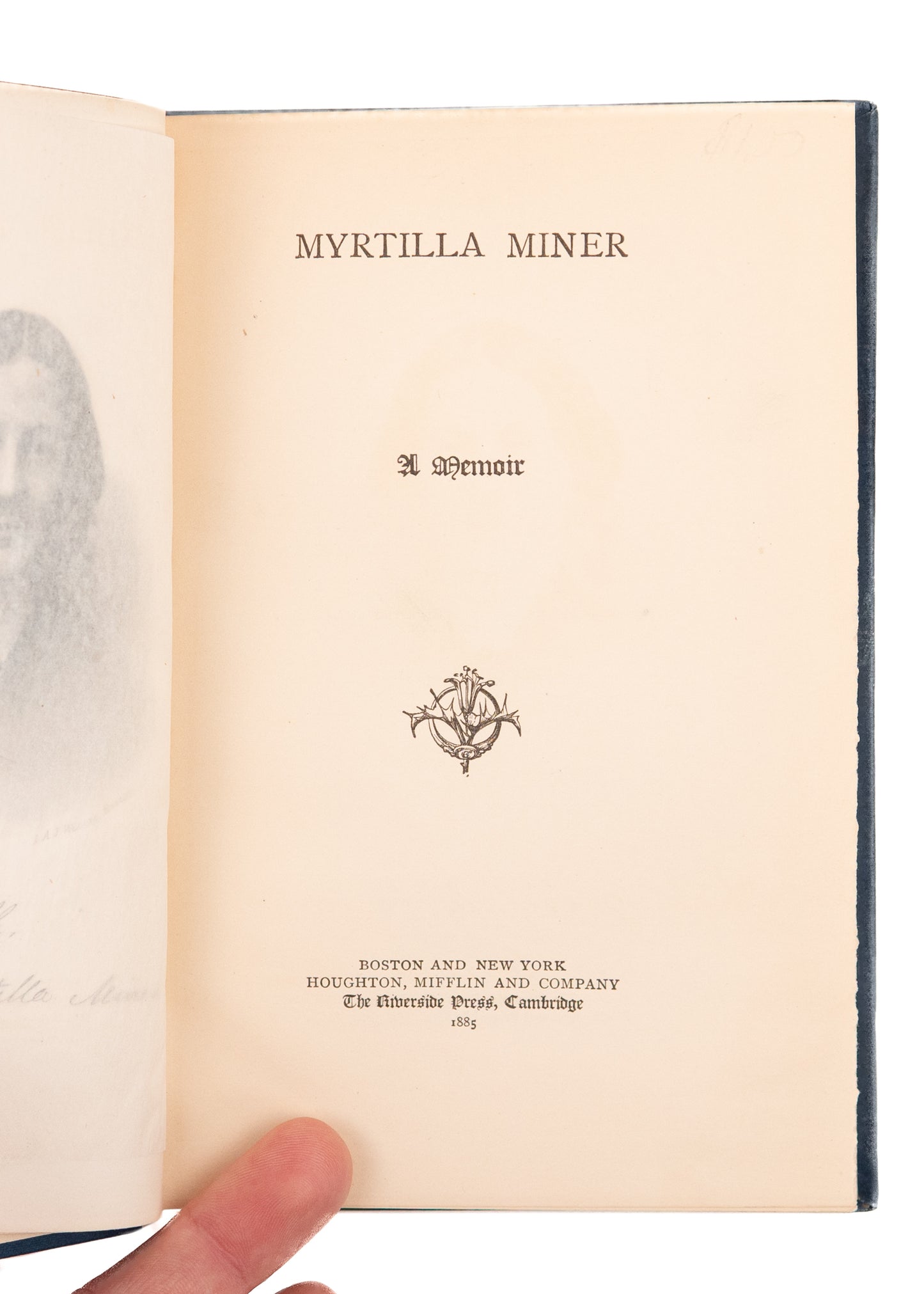 1885 MYRTILLA MINER. Memoir of a Pioneer Educator of Freed Black Slaves, Abolitionist, &c.