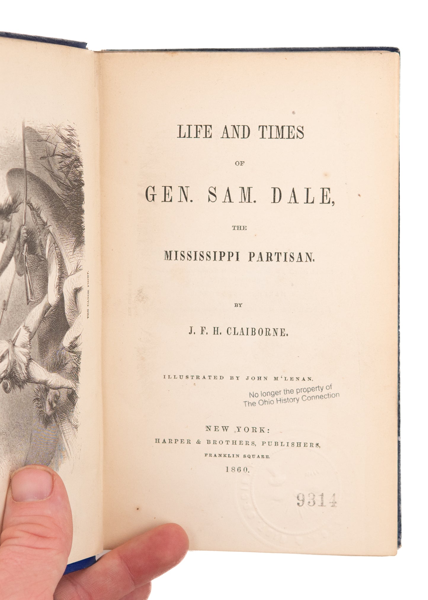 1860 SAMUEL DALE. Indian Fighter and "Daniel Boone" of Alabama. Creek War History.