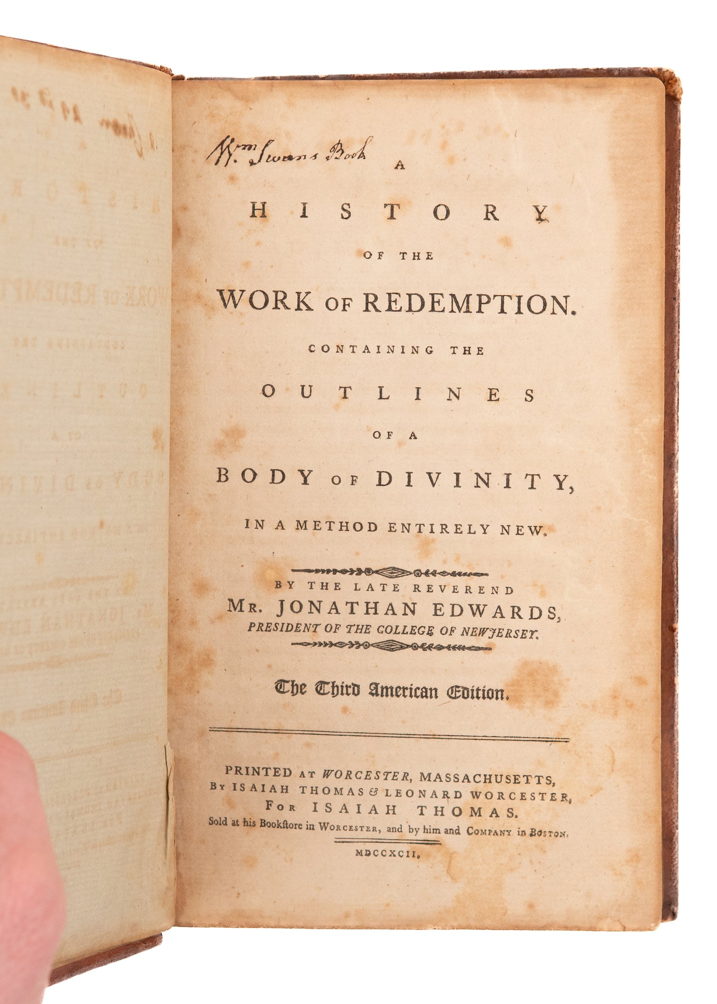 1792 JONATHAN EDWARDS. Revivals of Religion throughout Church History. Very Nice!