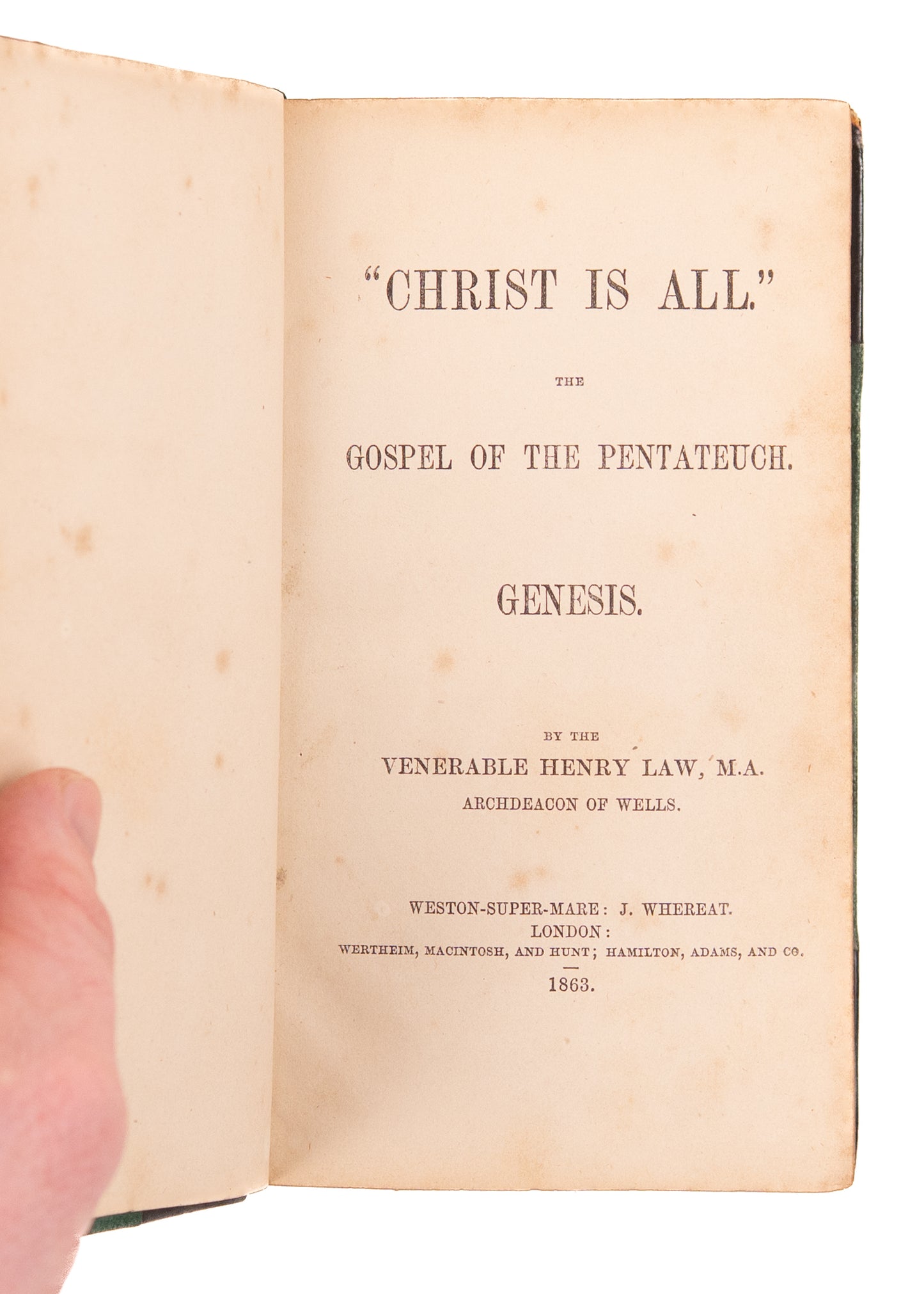 1863 HENRY LAW. Gospel of the Pentateuch. Four Spurgeon Recommended Works in One!