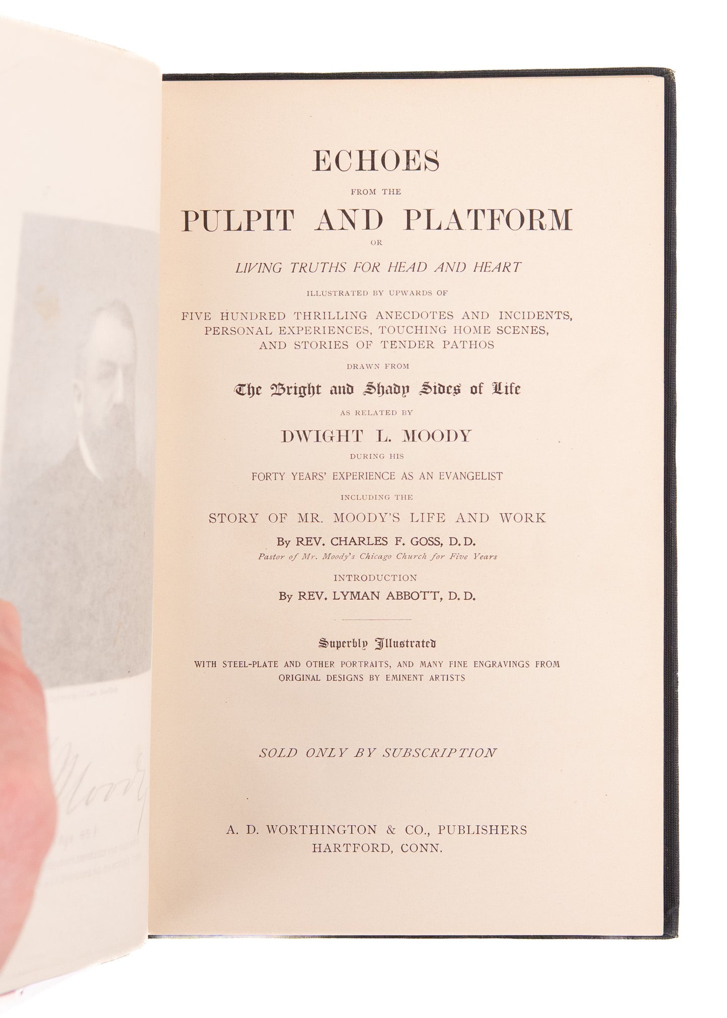 1900 D. L. MOODY. Echoes from the Pulpit and Platform. Superb Salesman's Sample Edition.