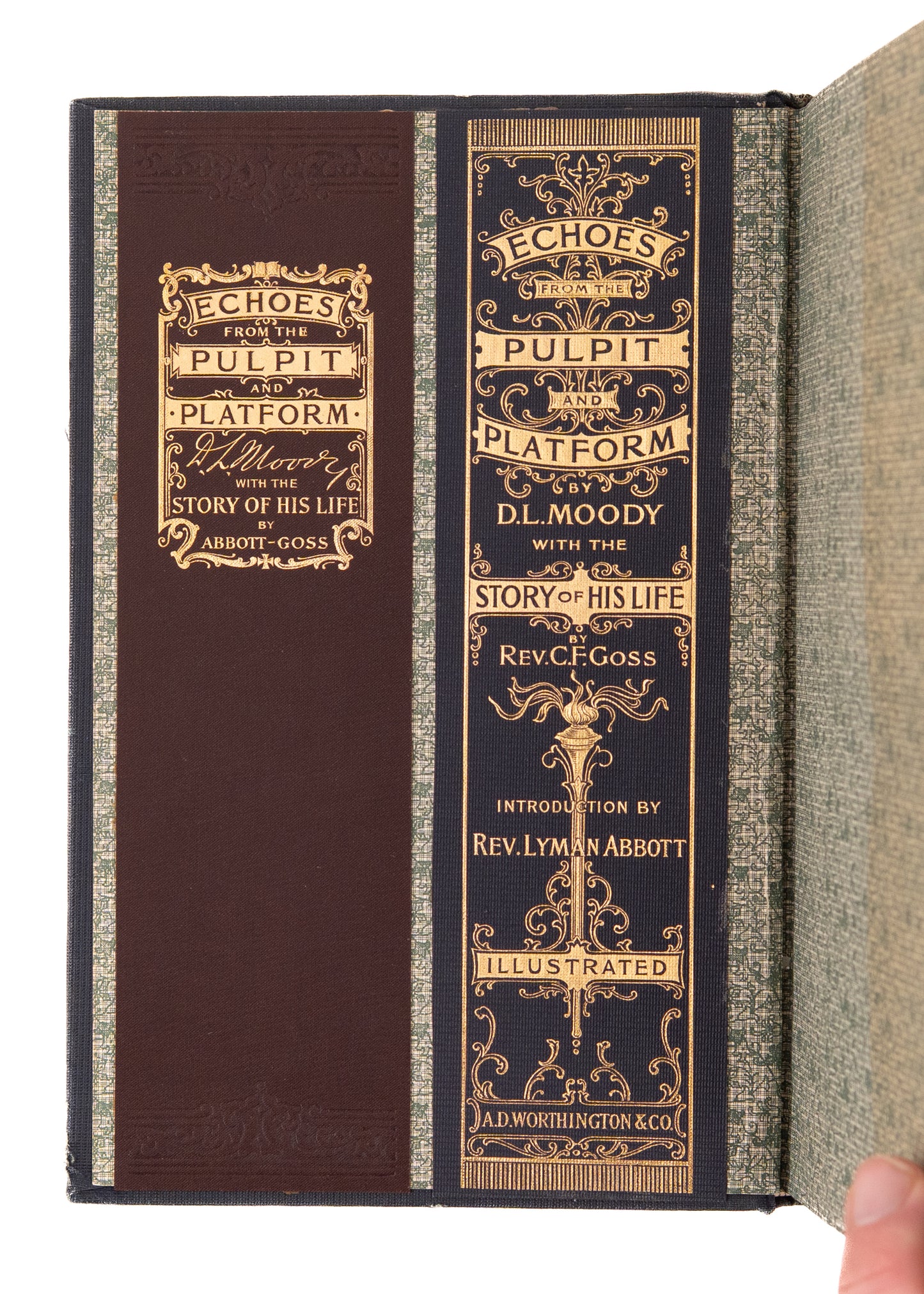 1900 D. L. MOODY. Echoes from the Pulpit and Platform. Superb Salesman's Sample Edition.