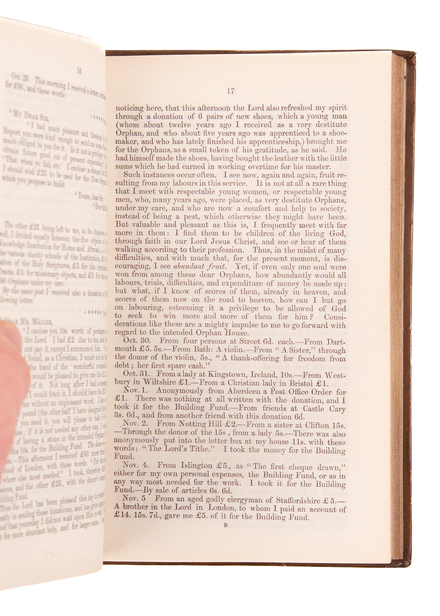 1850-1855 GEORGE MULLER. Six Finely Preserved Annual Reports for Ashley Down Orphanage.