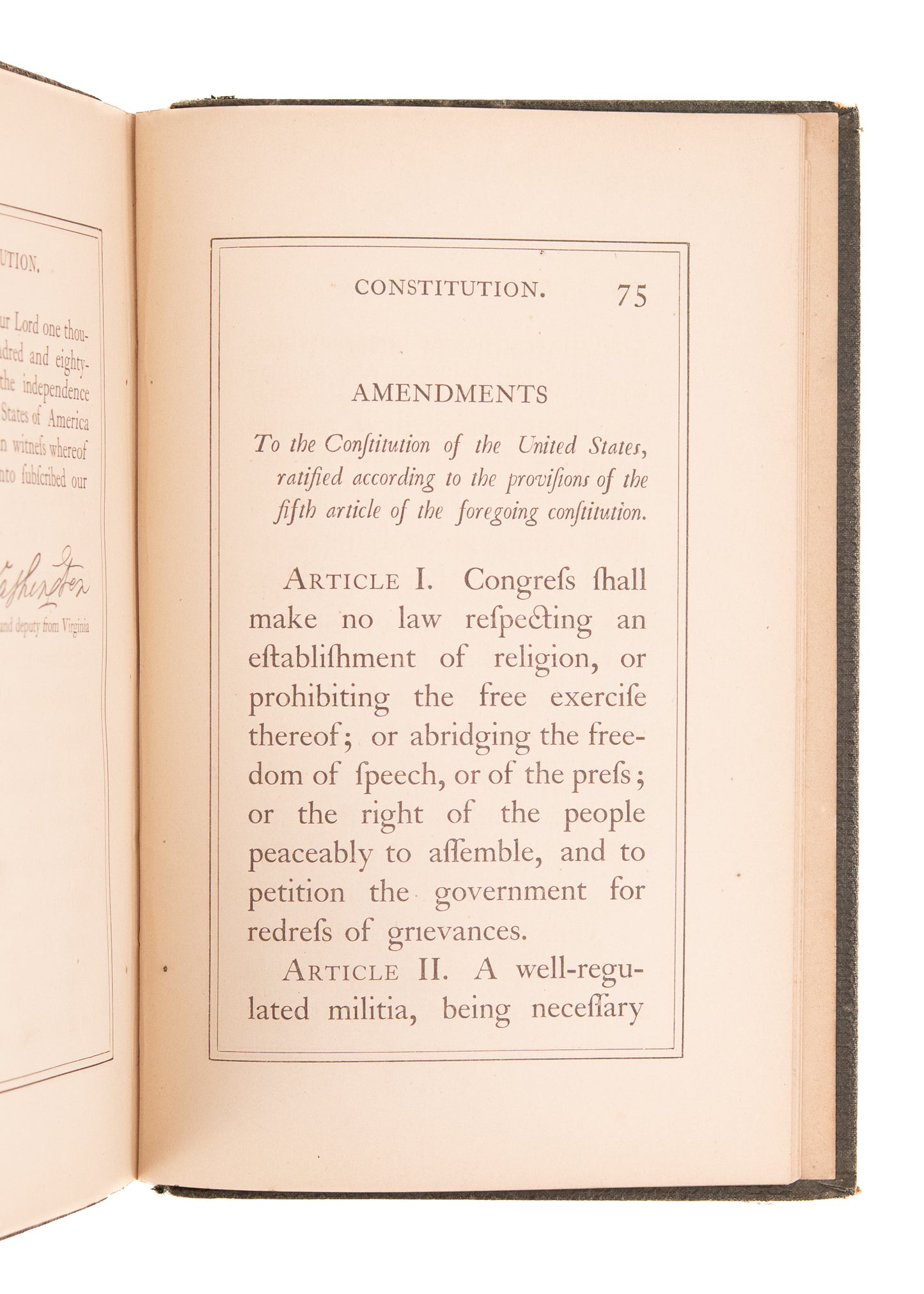 1864 THIRTEENTH AMENDMENT. The Final Book-Form Appearance of the Constitution w/Out Thirteen Amendment