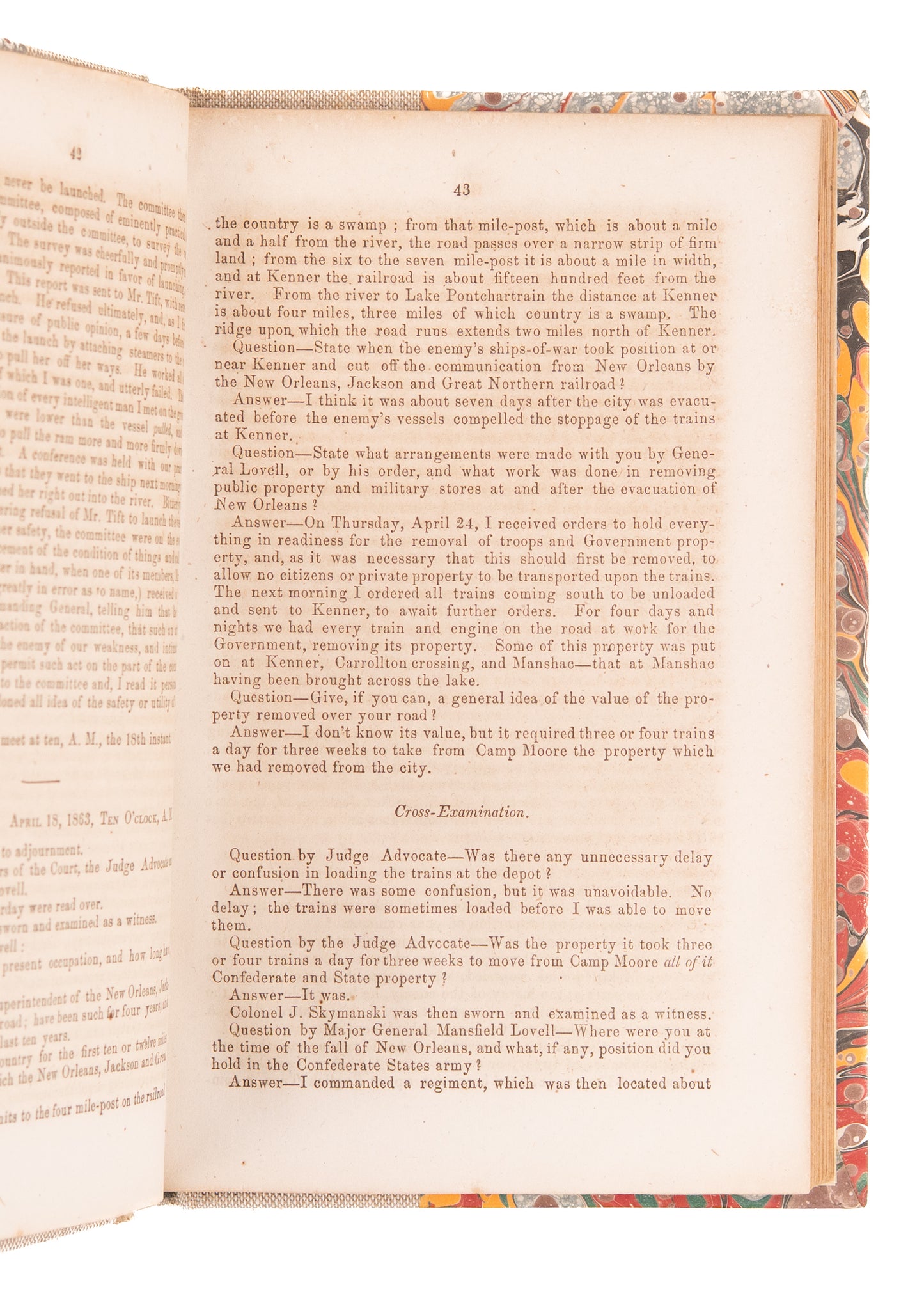 1864 CONFEDERATE IMPRINT. The Fall of New Orleans - A Court of Inquiry - Jefferson Davis Intro.