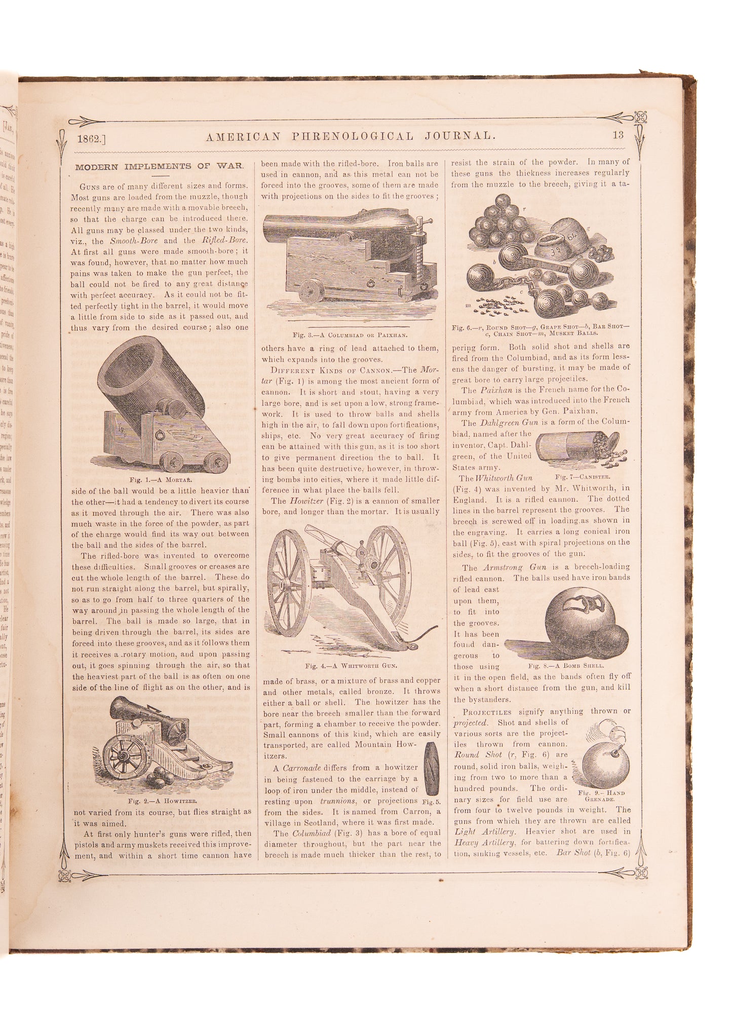 1862 PHRENOLOGY & AMISTAD. Full Civil War Year of Phrenological Journal - Cinque of Amistad - Generals &c.