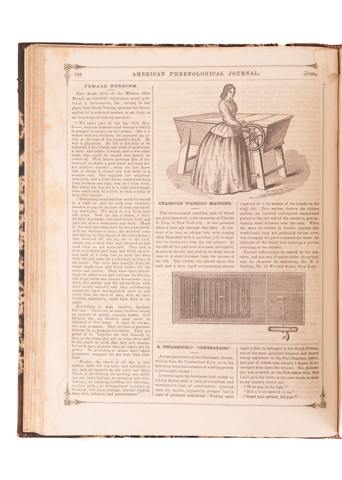 1862 PHRENOLOGY & AMISTAD. Full Civil War Year of Phrenological Journal - Cinque of Amistad - Generals &c.