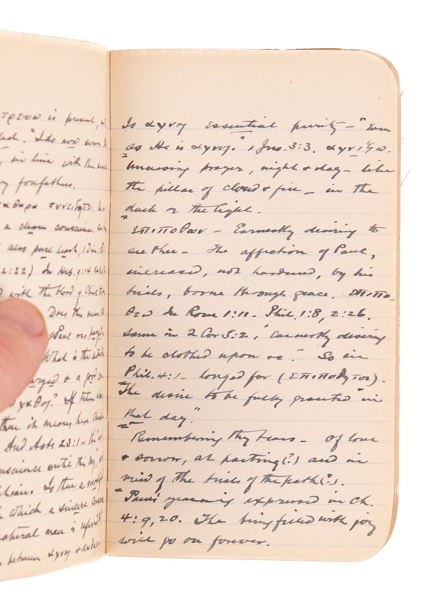 1921 SAMUEL RIDOUT. 114pp Unpublished MSs. Notes on Colossians, New Covenant, Key Words in Greek, &c.