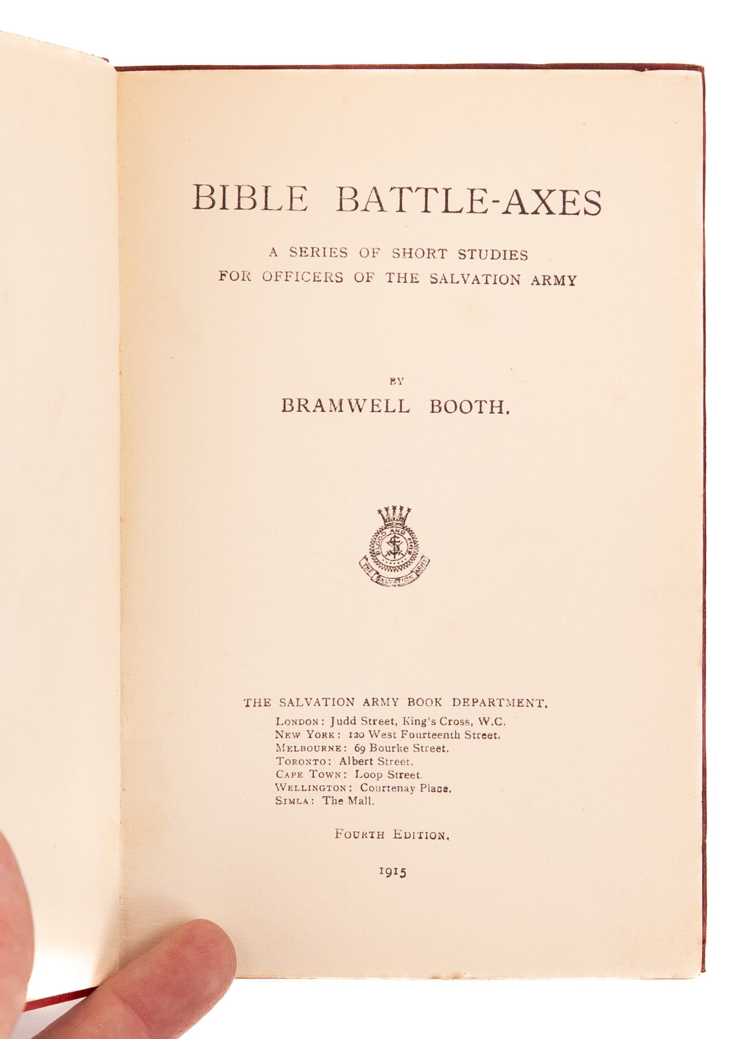 1915 SALVATION ARMY. Bible Battle-Axes - Signed and Gifted by Catherine Booth.