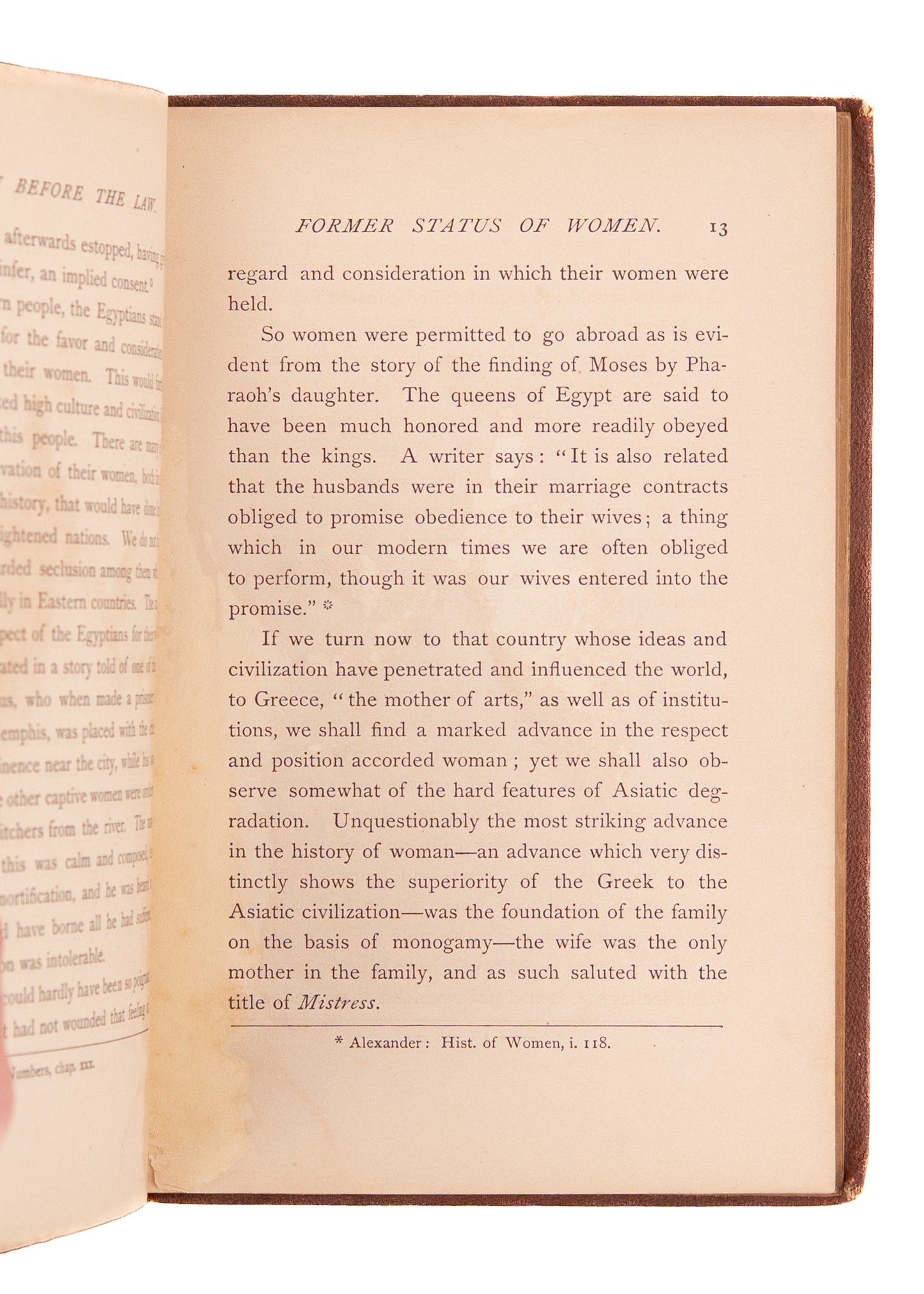 1874 WOMEN'S RIGHTS. Foundational Text on the Legal Status of Women before the Law by John Proffatt