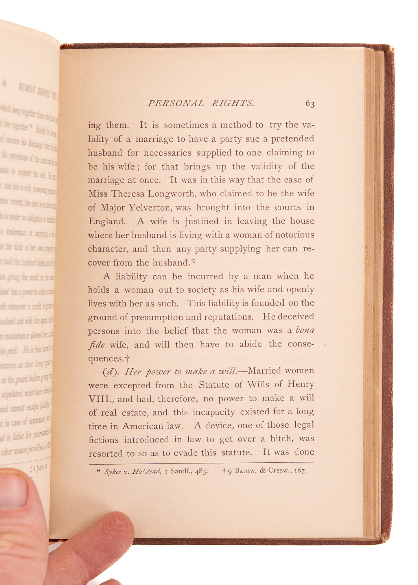 1874 WOMEN'S RIGHTS. Foundational Text on the Legal Status of Women before the Law by John Proffatt