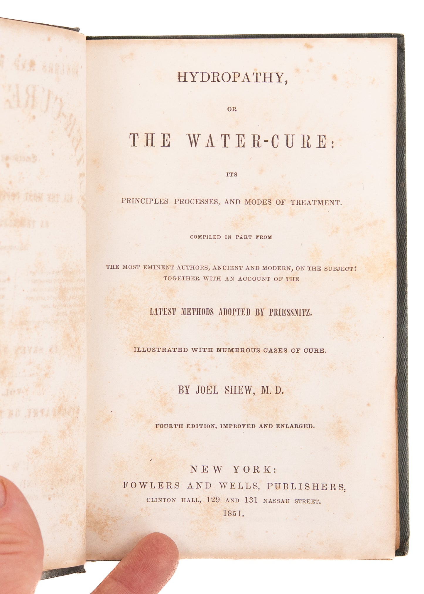 1850-51 WATER-CURE. The Water-Cure Library - Rare Alternative Medicine, Vegetarianism, Tobacco, &c.