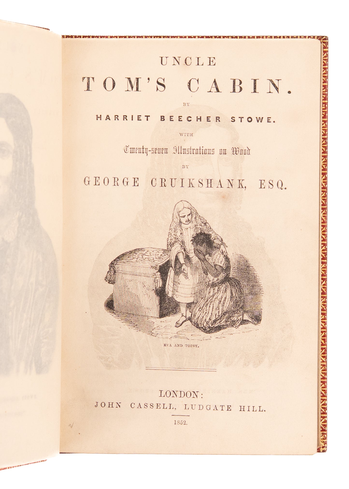 1852 HARRIET BEECHER STOWE. Uncle Tom's Cabin. First UK Edition in Riviere Leather Binding