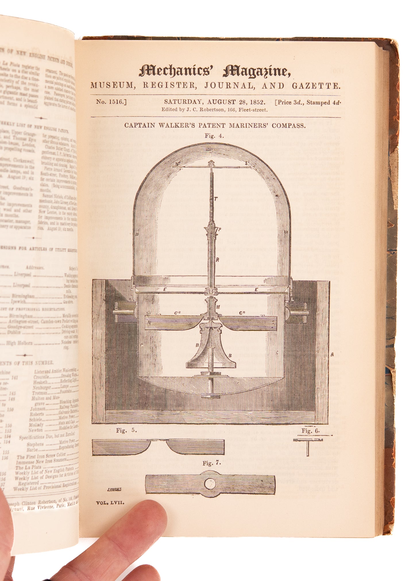 1852 THE MECHANICS MAGAZINE. Gatling Gun, Patent Law, Flying Machines, Lighthouses, Patent Law, &c.