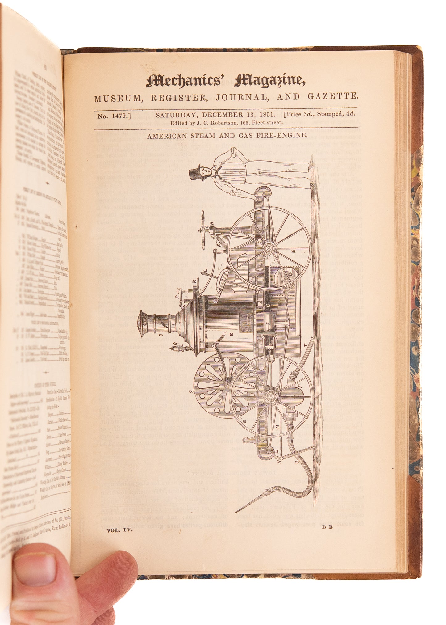 1851 THE MECHANICS MAGAZINE. Patent Law, Daguerrotypes, Rifles, Harpoons, Liquid Dynamics &c.