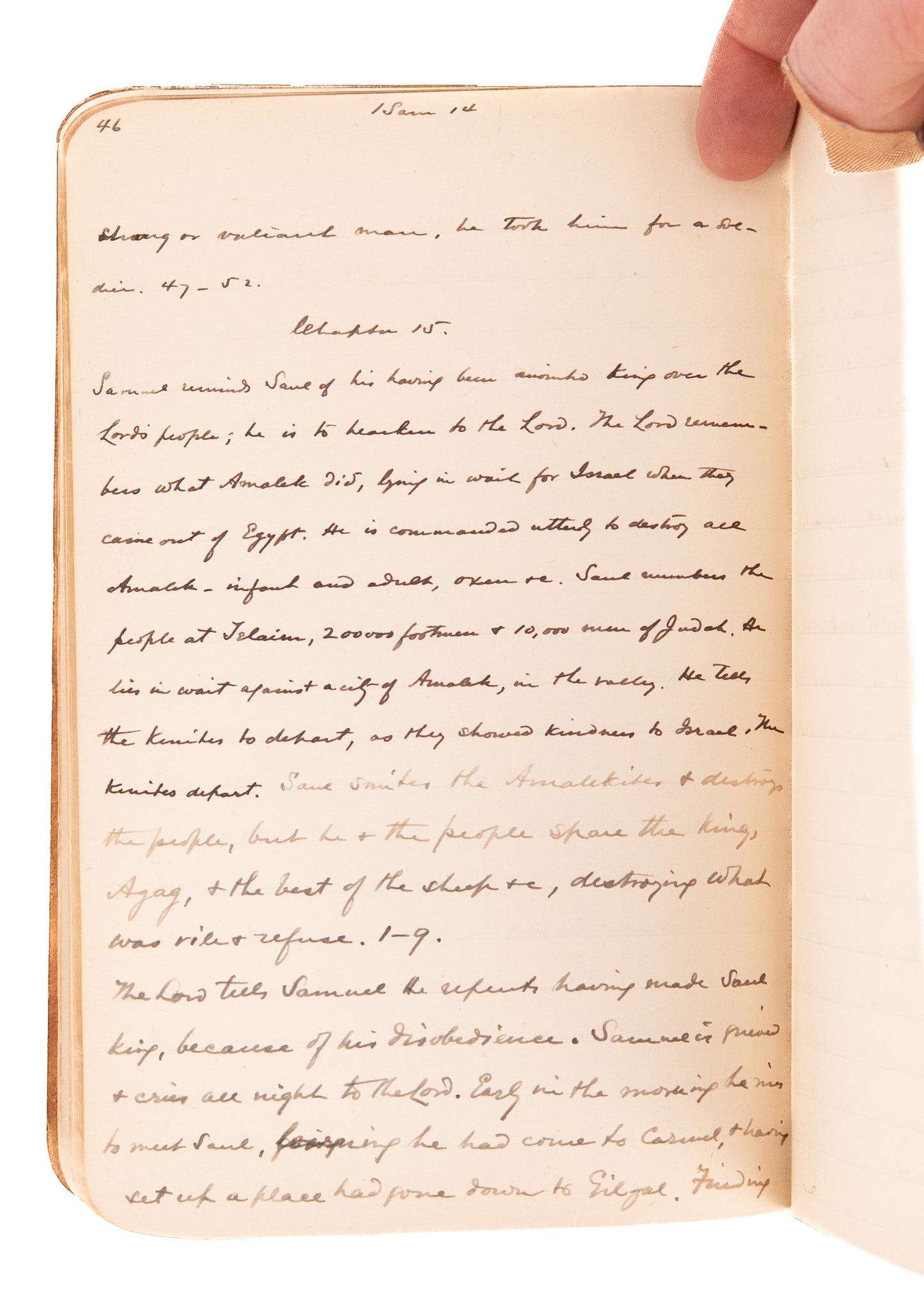 1920 SAMUEL RIDOUT. Unpublished 41pp MSs Notes on I and II Samuel - Plymouth Brethren.