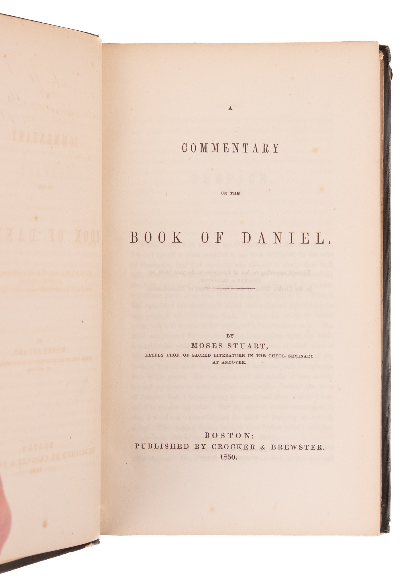1850 MOSES STUART. A Commentary on the Book of Daniel. First Edition by Hebrew Scholar.