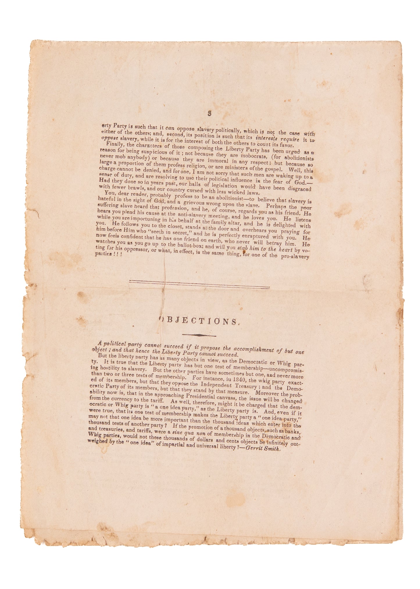 1843 ANTI-SLAVERY. Important First Tract of Liberty Party - Economic, Moral, and Legal Grounds of Abolition.