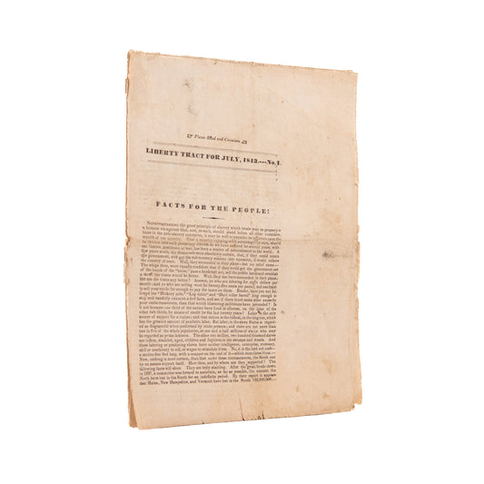1843 ANTI-SLAVERY. Important First Tract of Liberty Party - Economic, Moral, and Legal Grounds of Abolition.