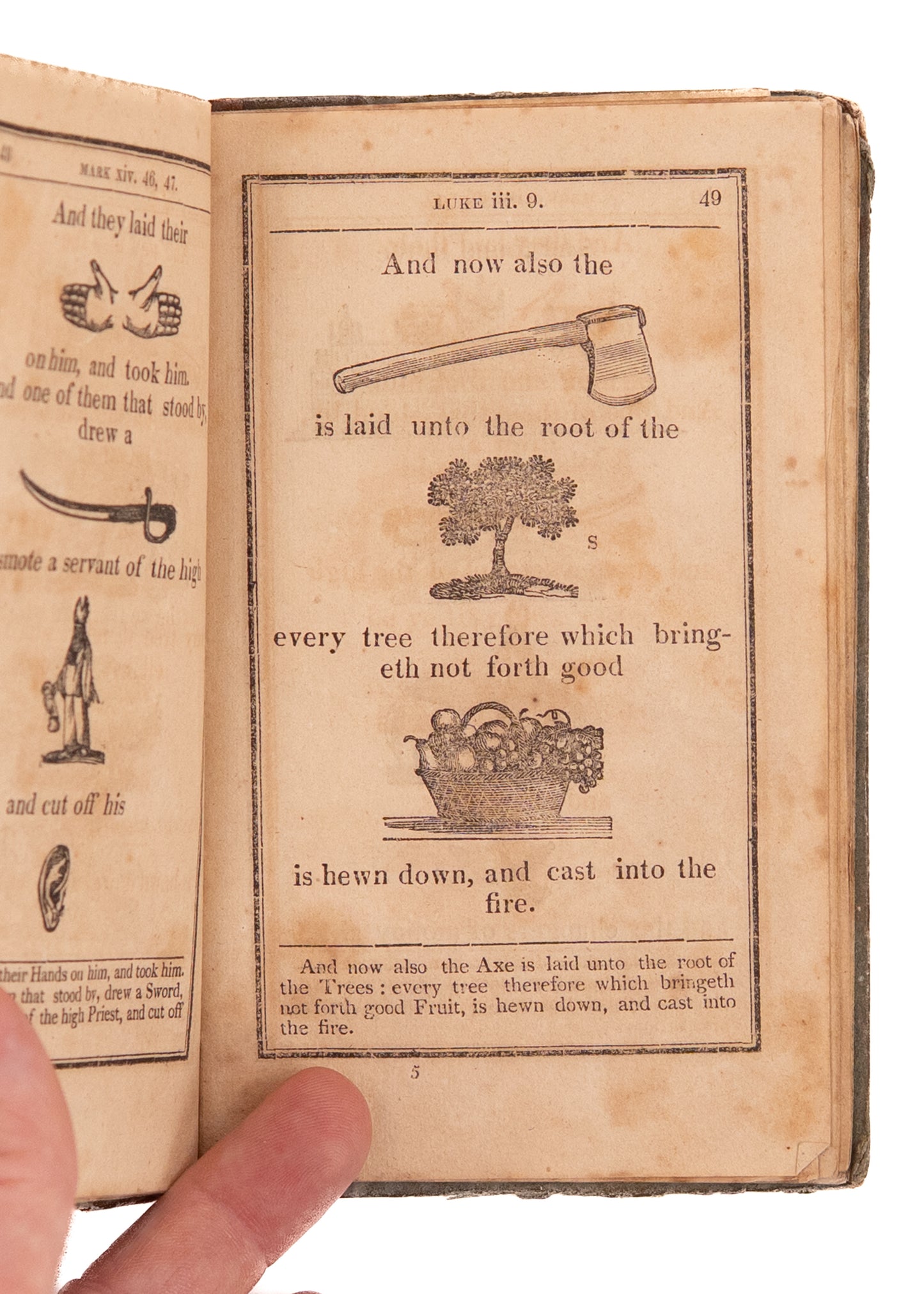 1818 HIEROGLYPHICAL BIBLE. Superb Woodcut American Edition of Bible for the Young.