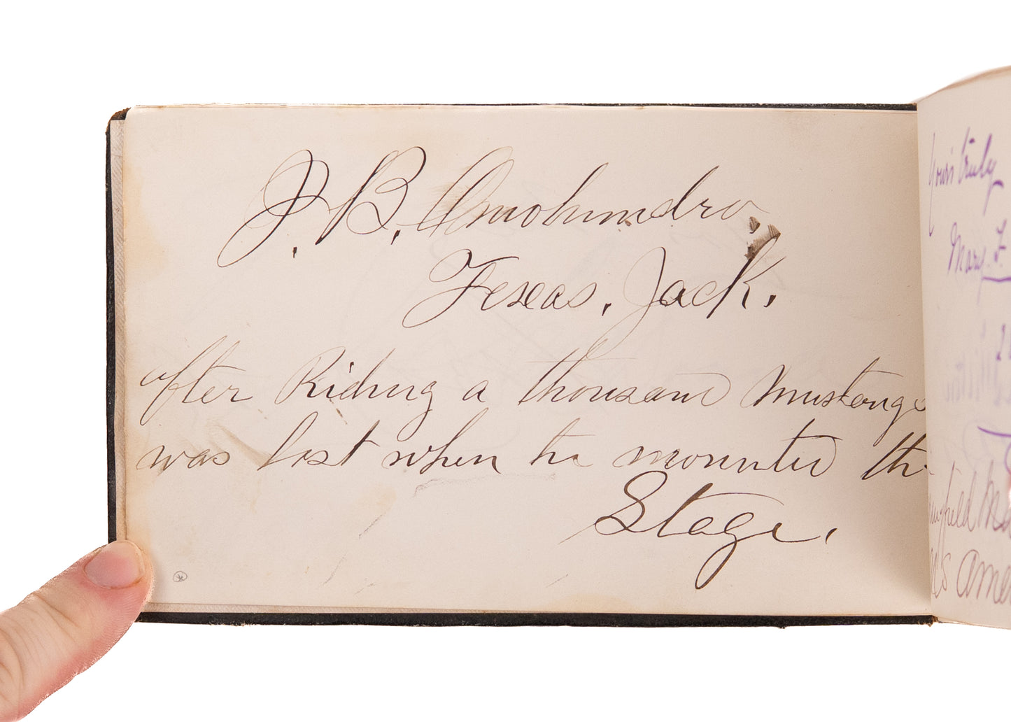 1872-79 AUTOGRAPH BOOK. Junius Brutus Booth, Texas Jack, Henryk Wieniawski, &c. Theater and Stage.