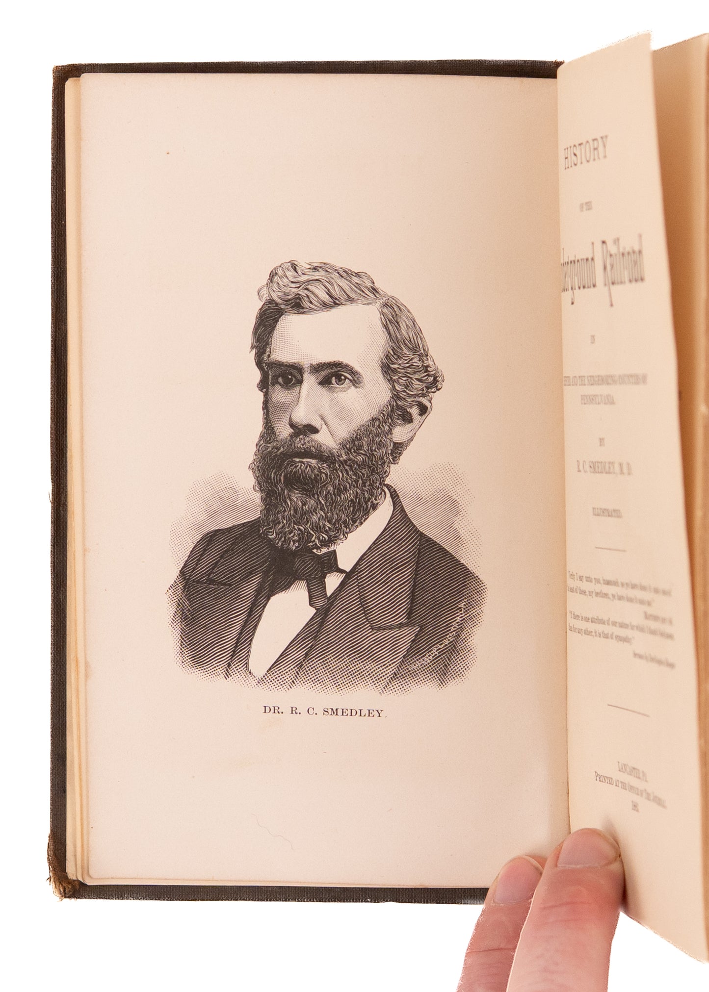 1883 UNDERGROUND RAILROAD. R. C. Smedley's History of "Contraband" Smuggling in New England.