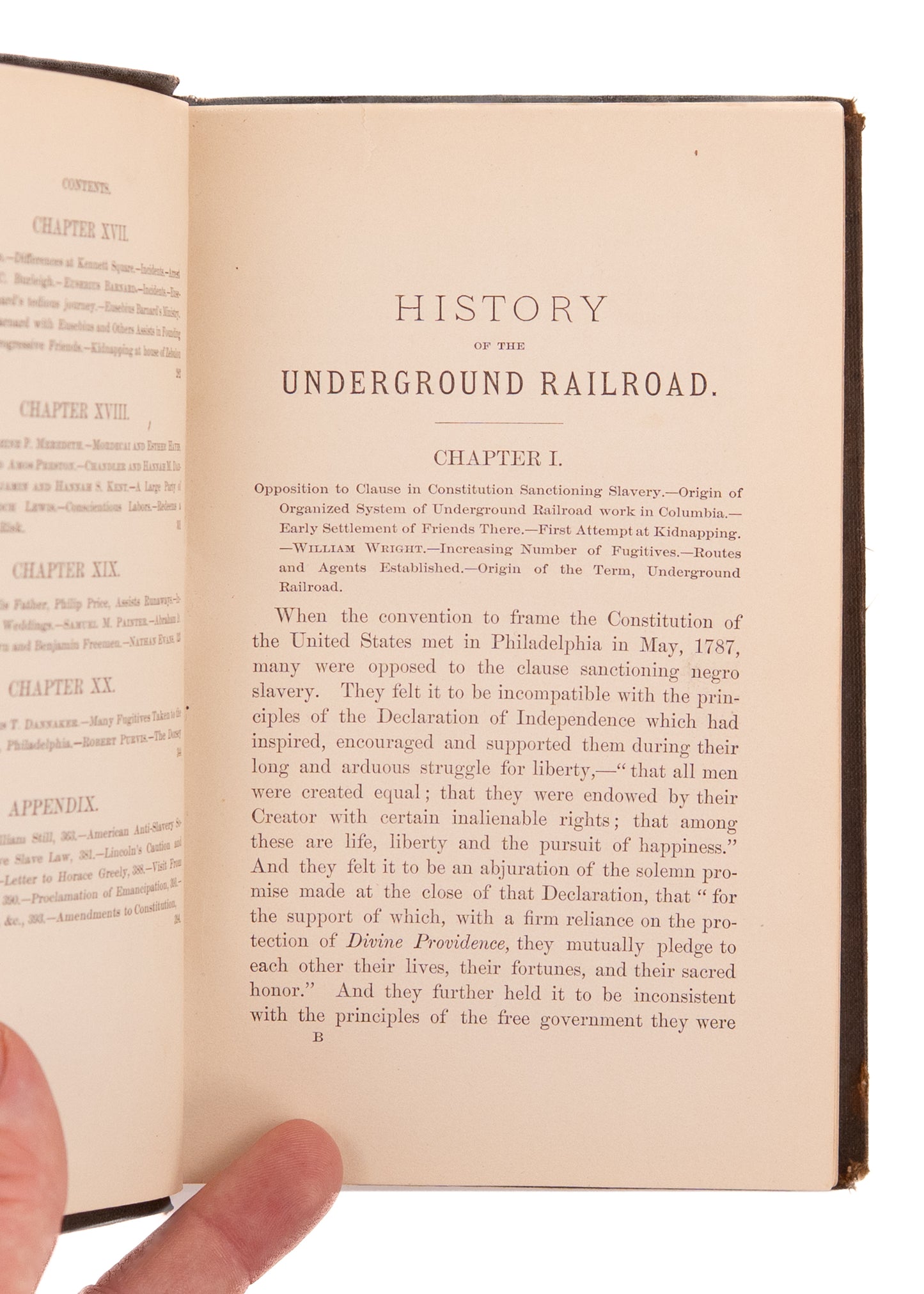 1883 UNDERGROUND RAILROAD. R. C. Smedley's History of "Contraband" Smuggling in New England.