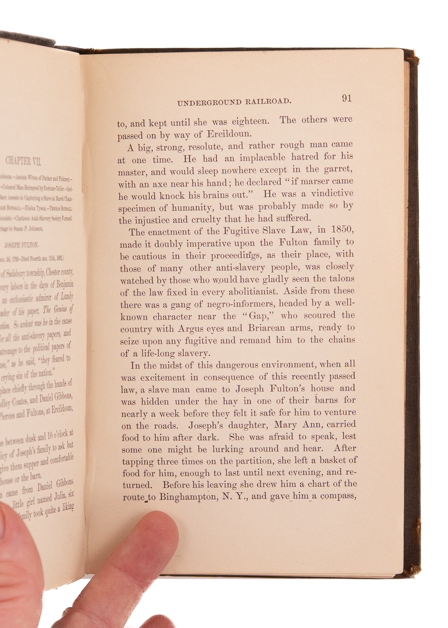1883 UNDERGROUND RAILROAD. R. C. Smedley's History of "Contraband" Smuggling in New England.