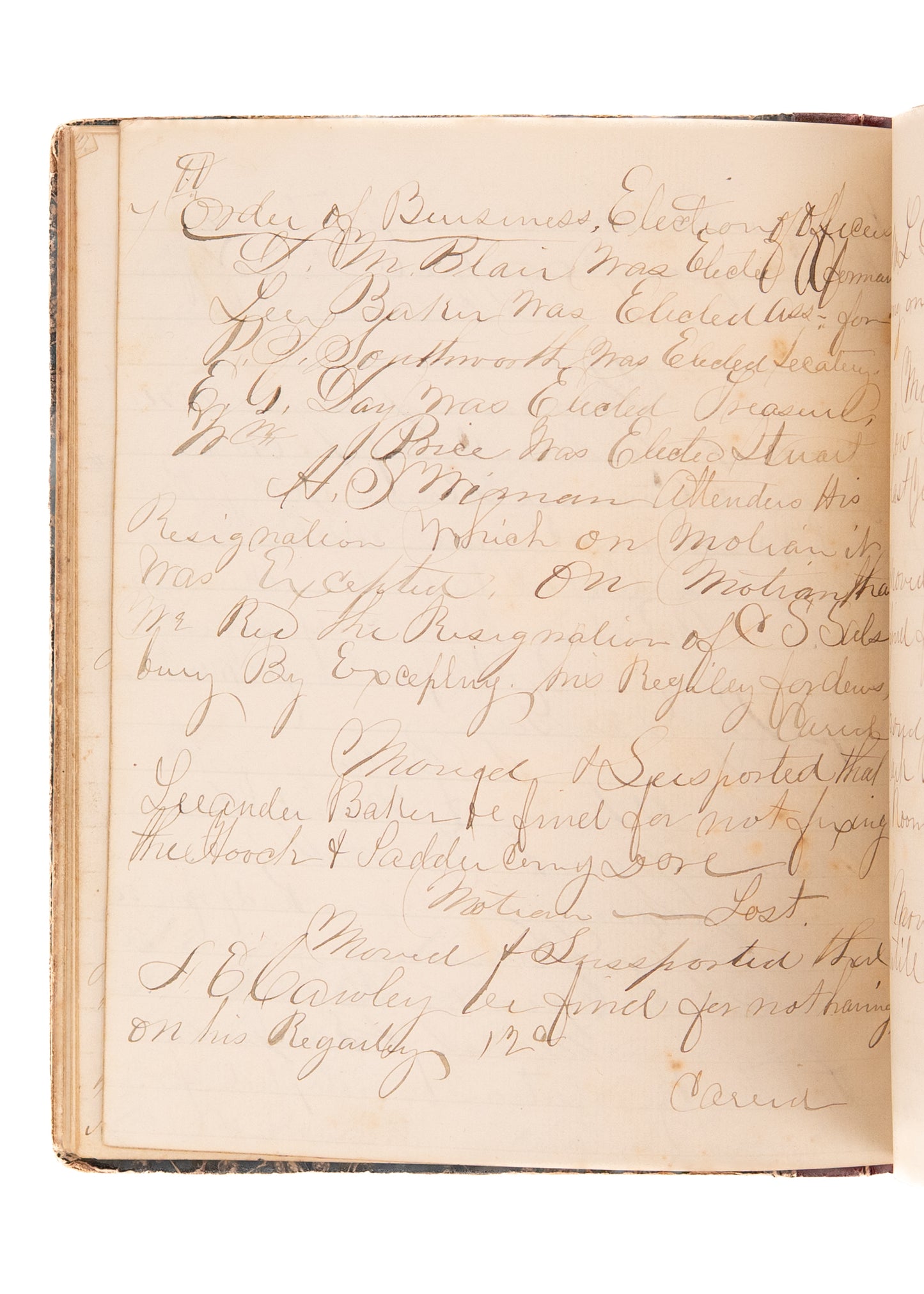 1871-78 HOOK & LADDER COMPANY. Rare Rural Michigan Records of Early Firemen, Fire Fights, Equipment, &c.