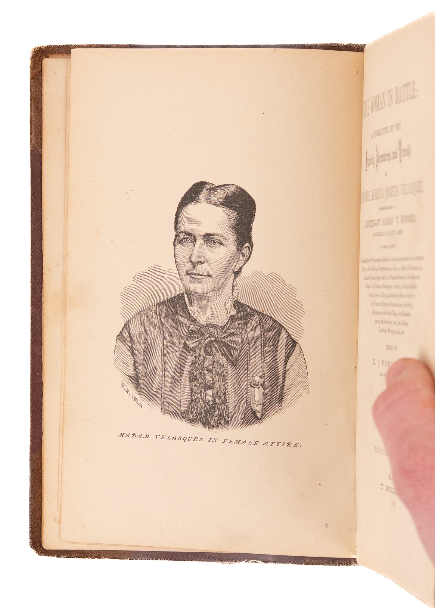 1876 CROSS-DRESSING CONFEDERATE. First Edition Life of Loreta Velazquez, i.e. Lieutenant Harry T. Buford