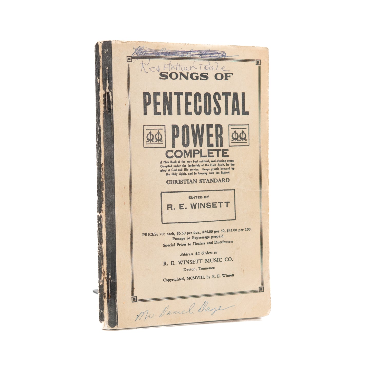 1908 R.E. WINSETT [ed.]. Azusa Street - The First Pentecostal Hymnal Issued.