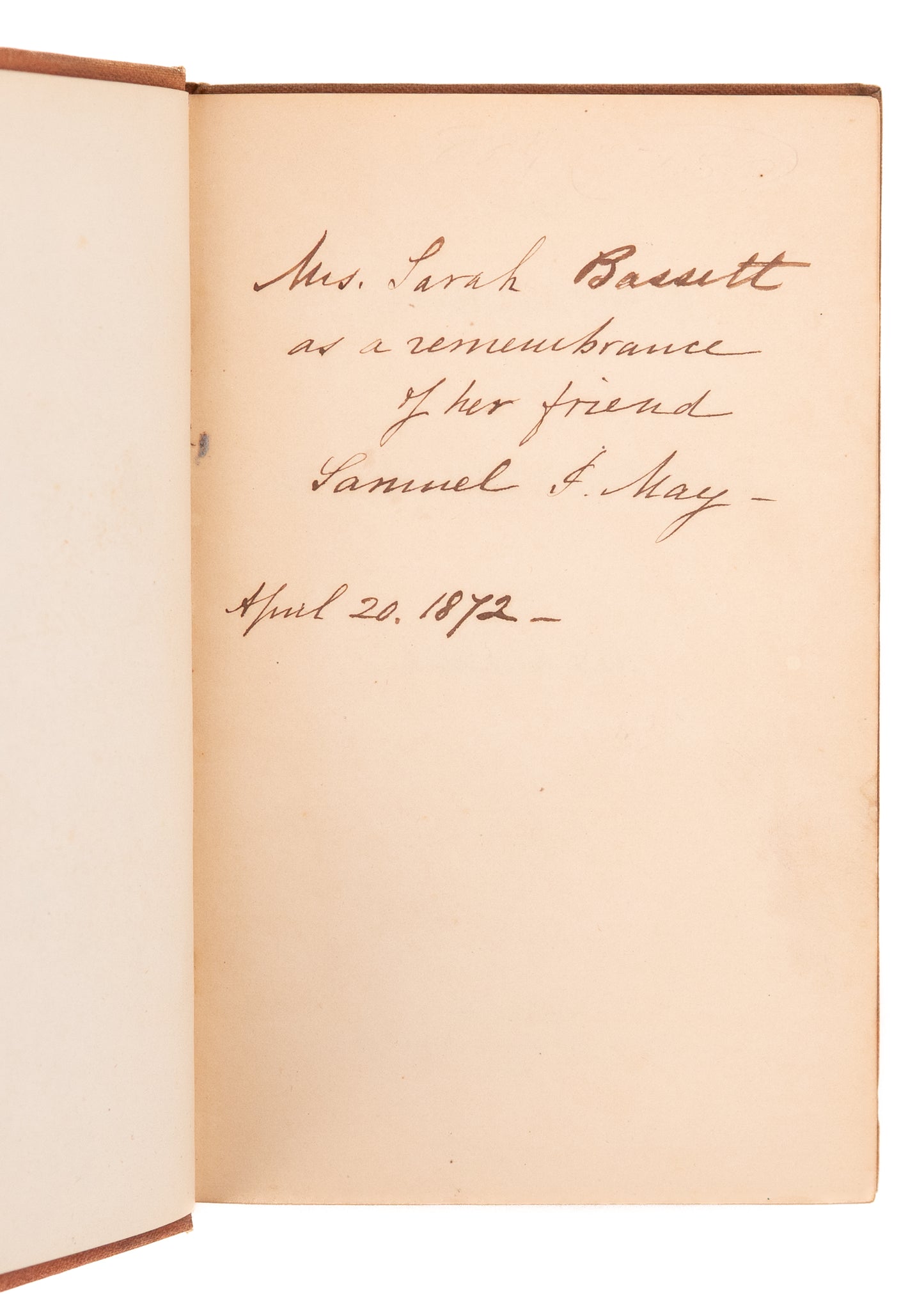 1869 SAMUEL J. MAY. Some Recollections of Black Leaders of Anti-slavery Conflict. Abolition.